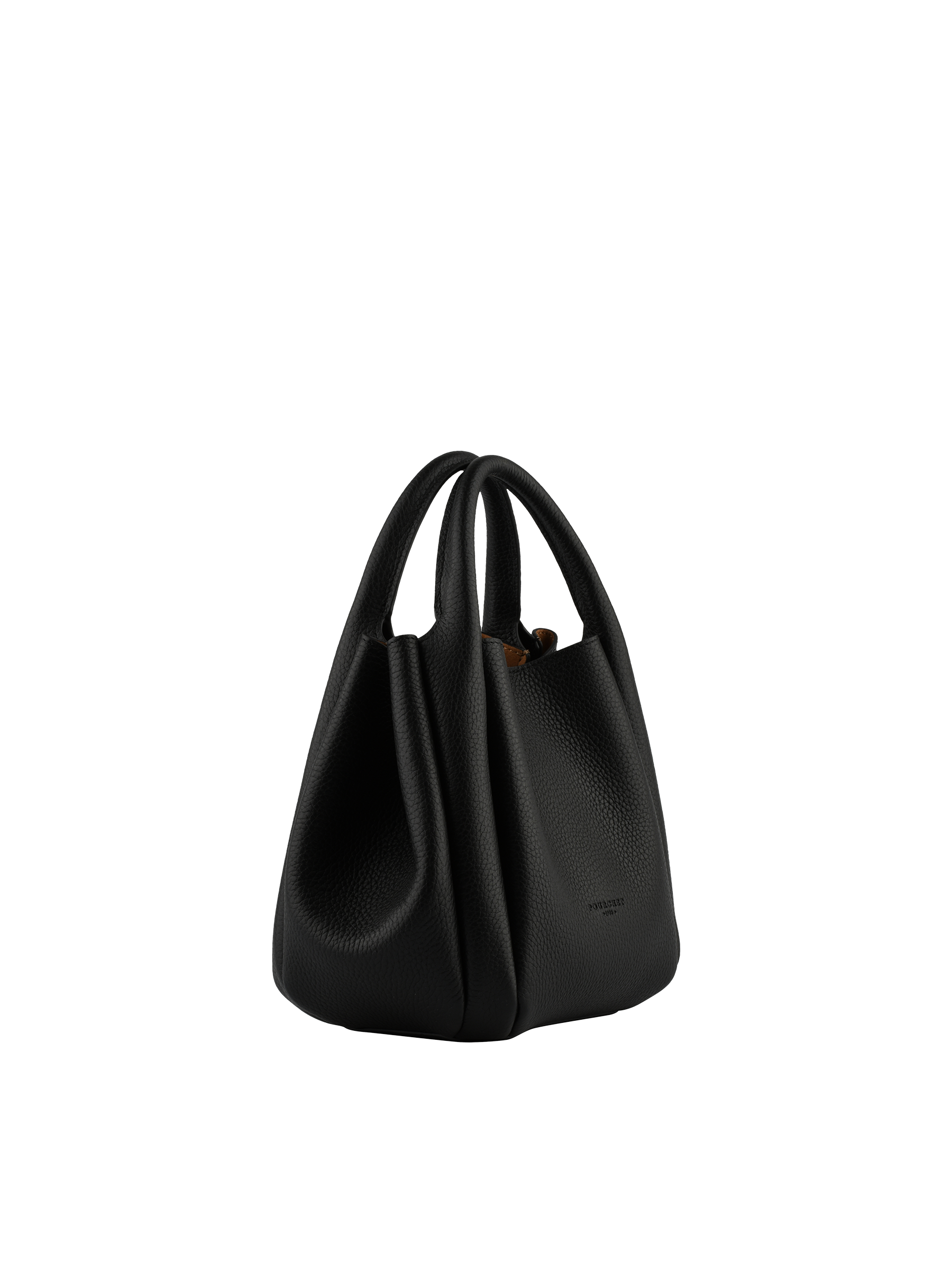 Calfskin leather handbag POURCHET Black