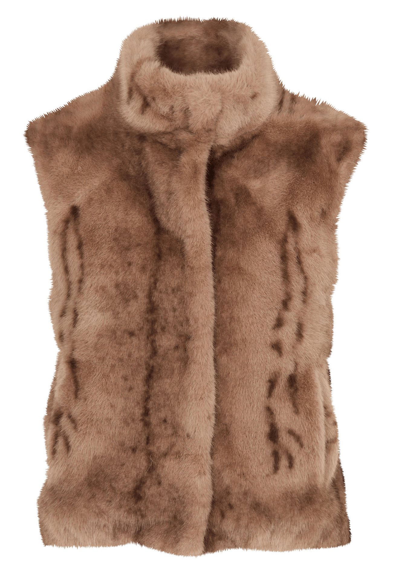Rechte mouwloze jas met fakefur-effect MAISON 123 Grijs