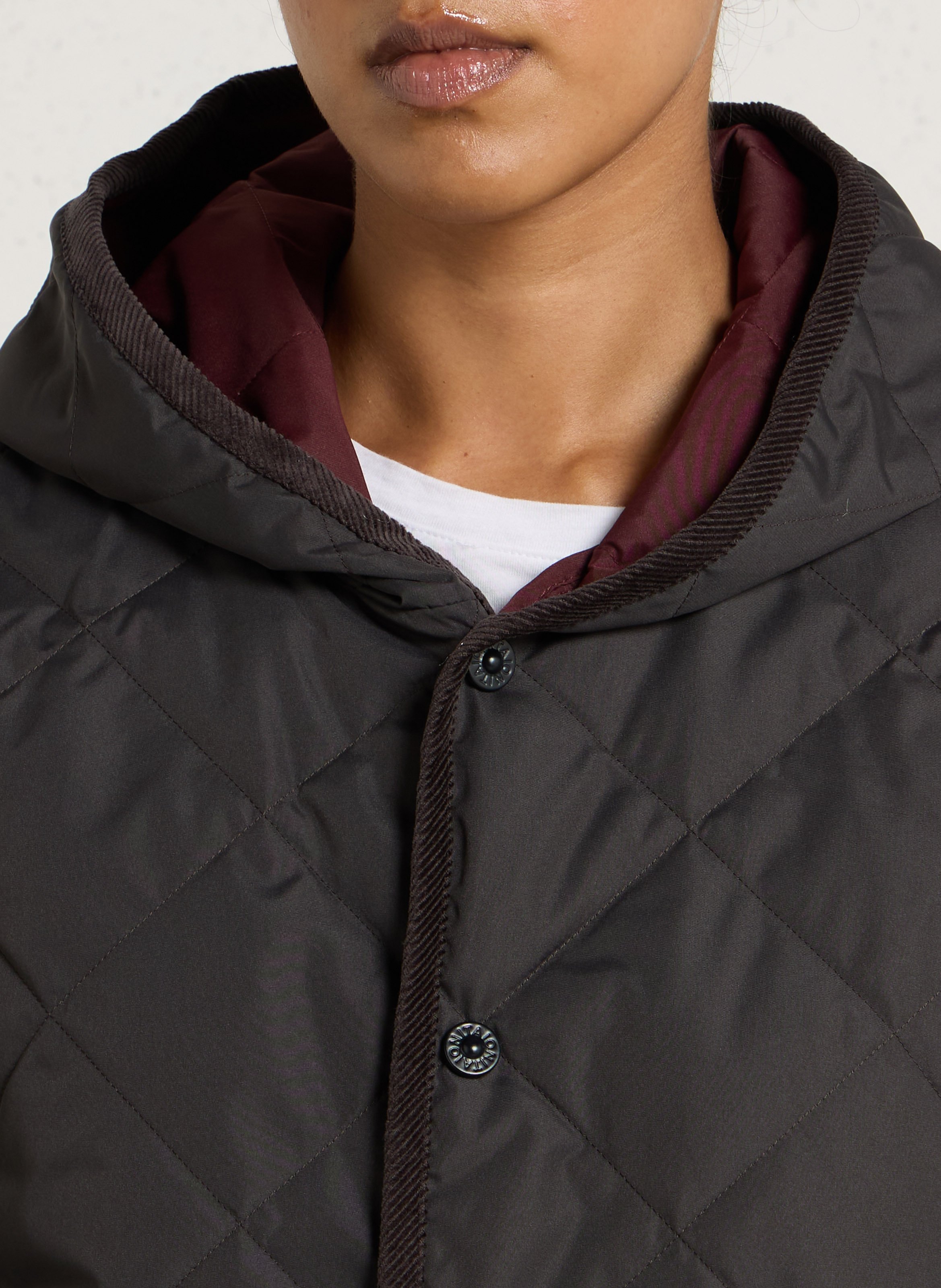 Veste ample matelassée à capuche TAION Gris