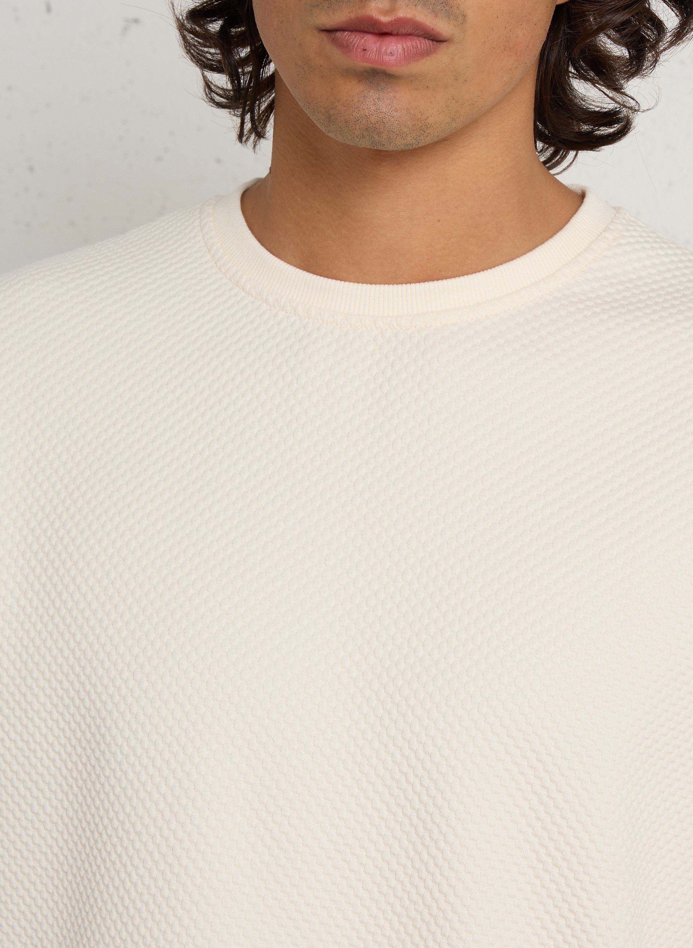 Sweat droit en coton mélangé LE TEMPS DES CERISES Blanc