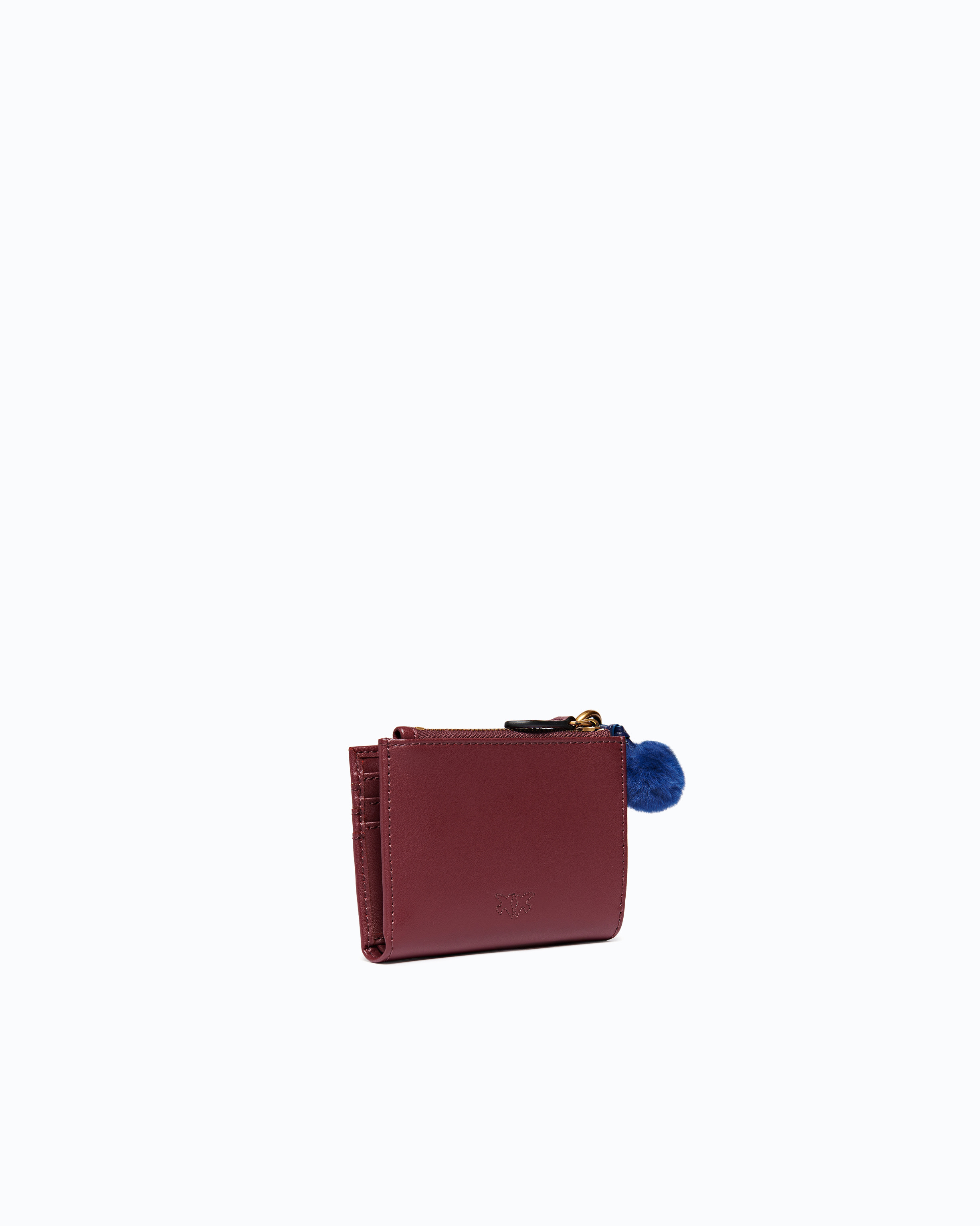 Multifunction leather wallet with pompom PINKO Green