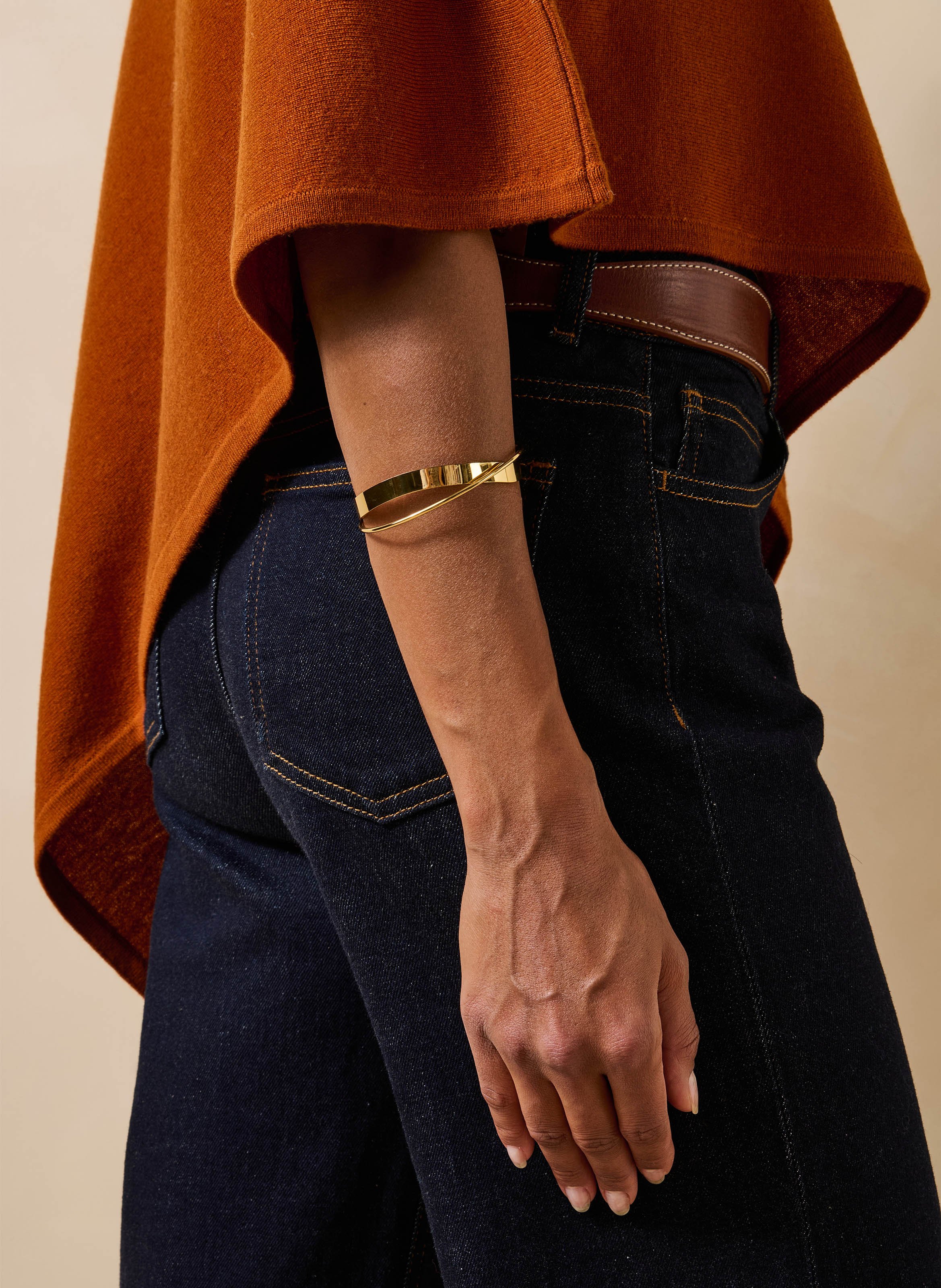 Open steel bracelet LA FEE MARABOUTEE Golden