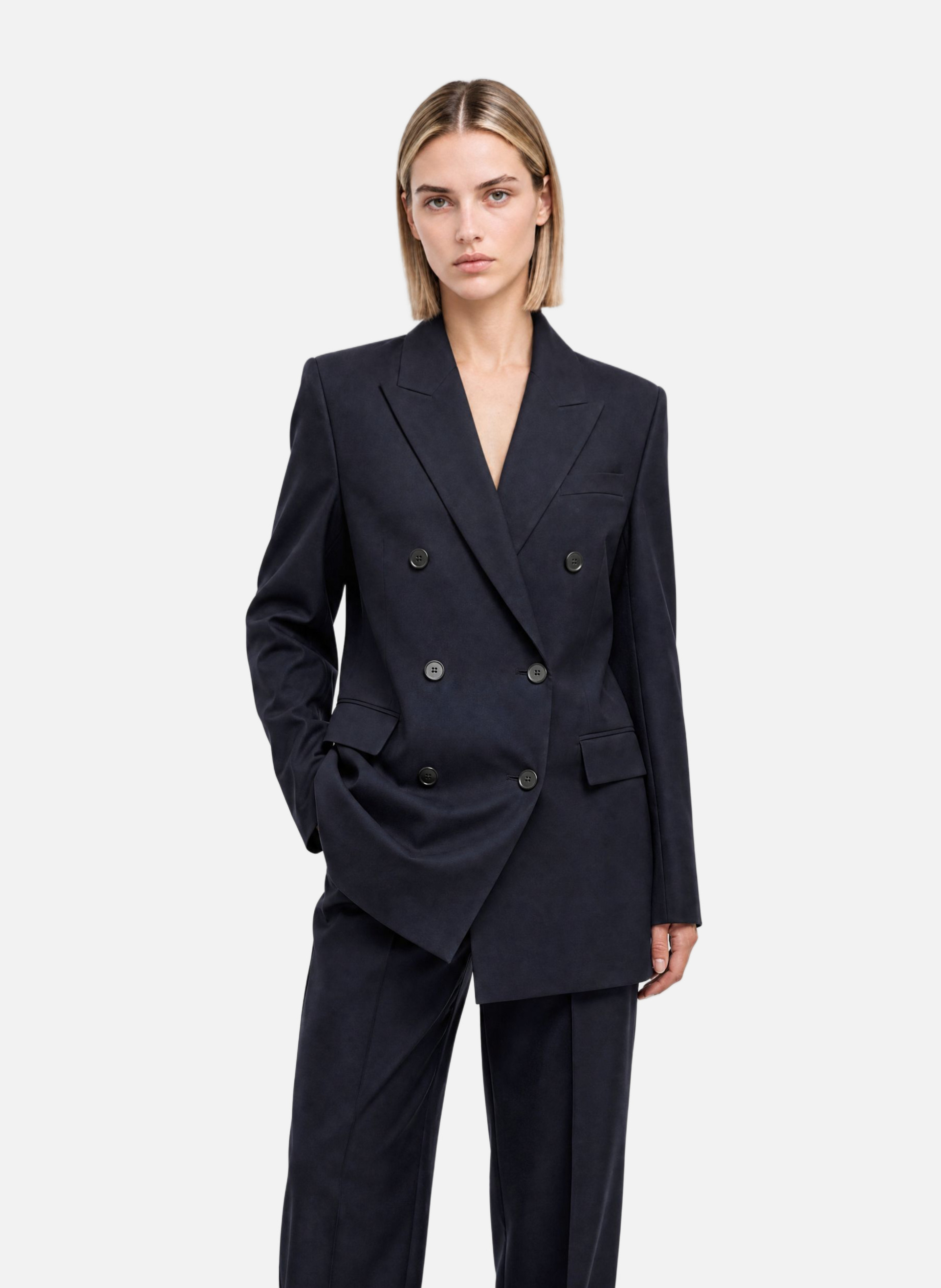Straight wool blazer THE KOOPLES Blue