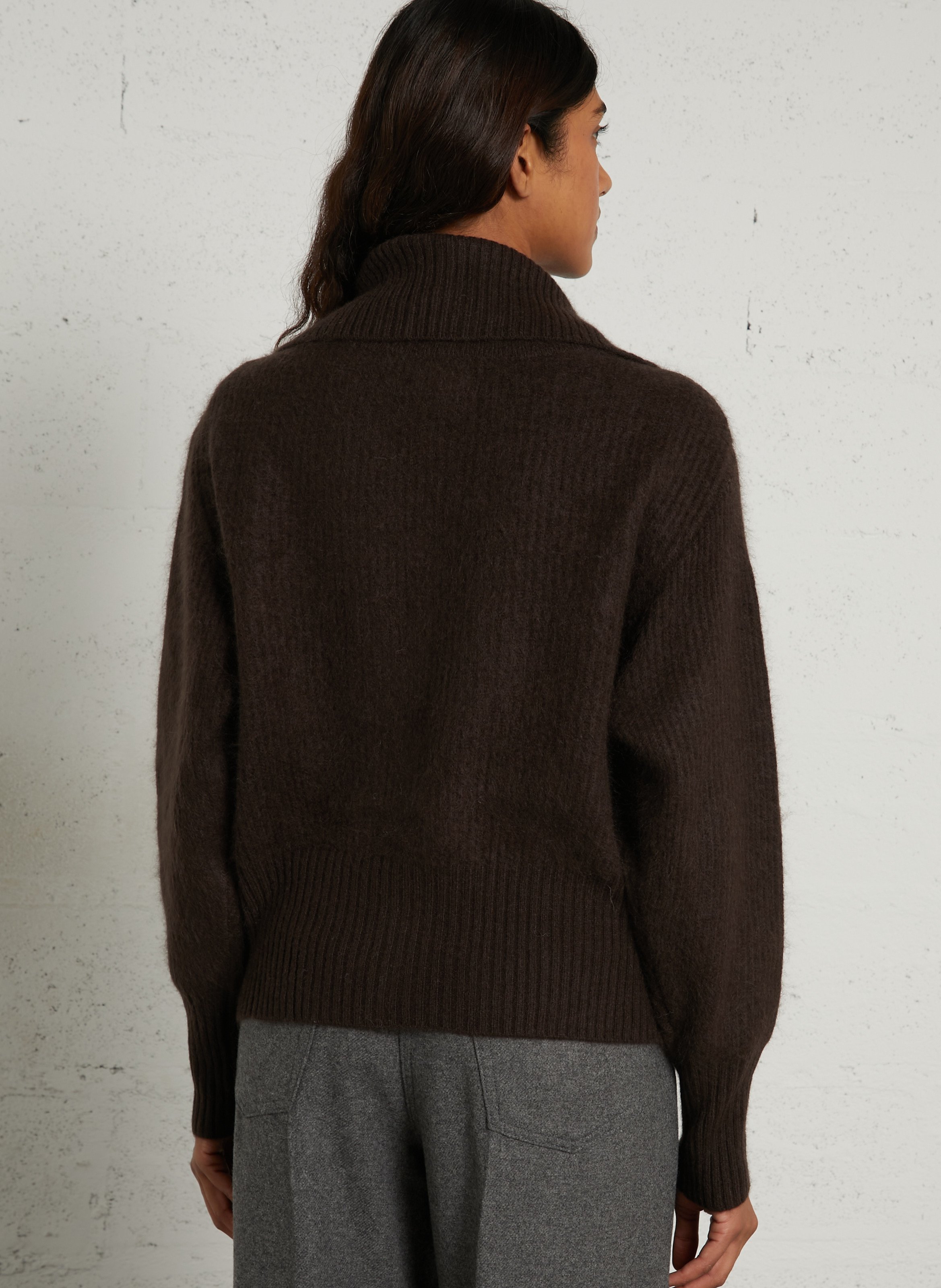 Cardigan droit en laine MAISON 123 Marron