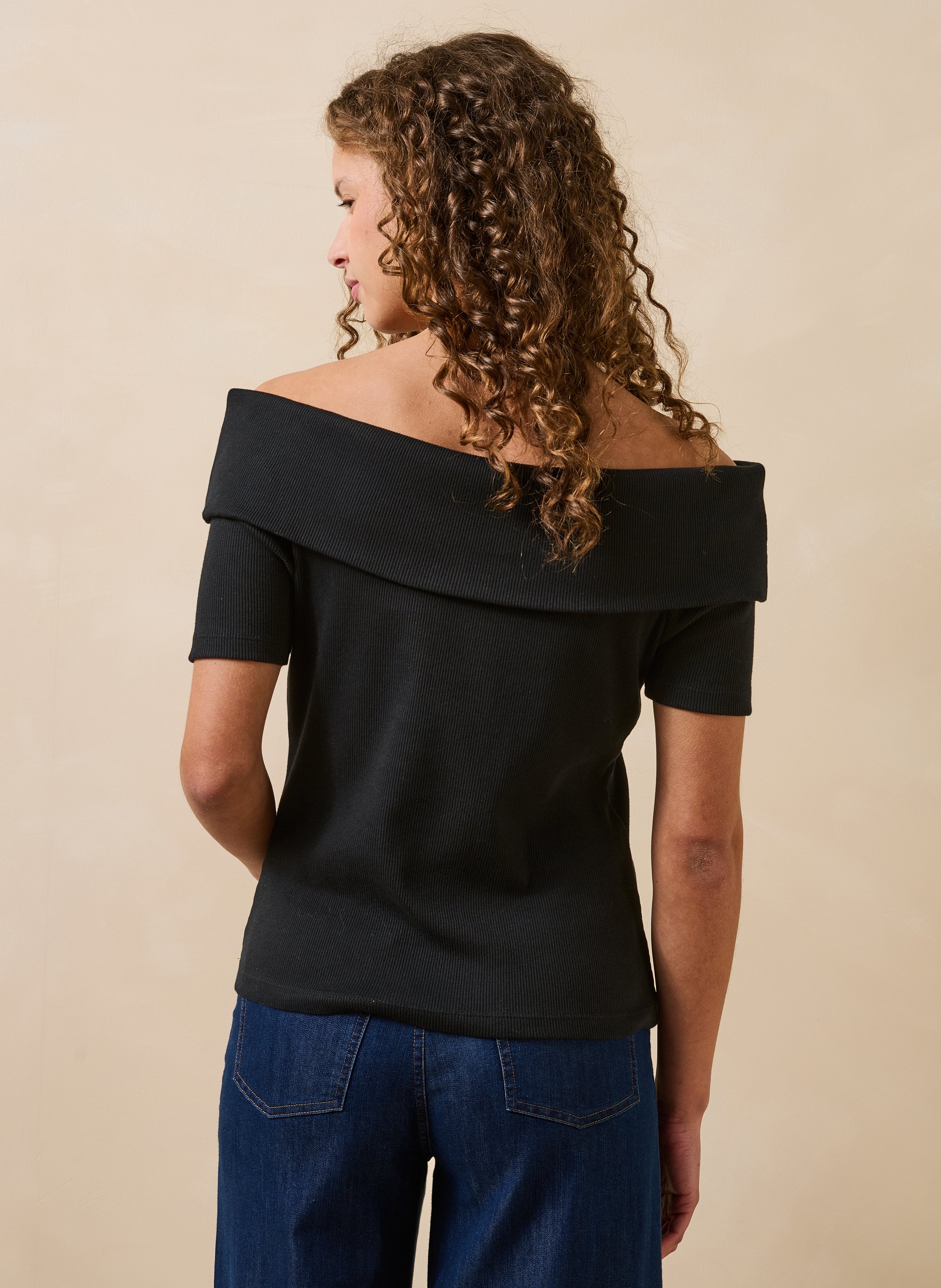 Organic cotton crop top LA FEE MARABOUTEE Black