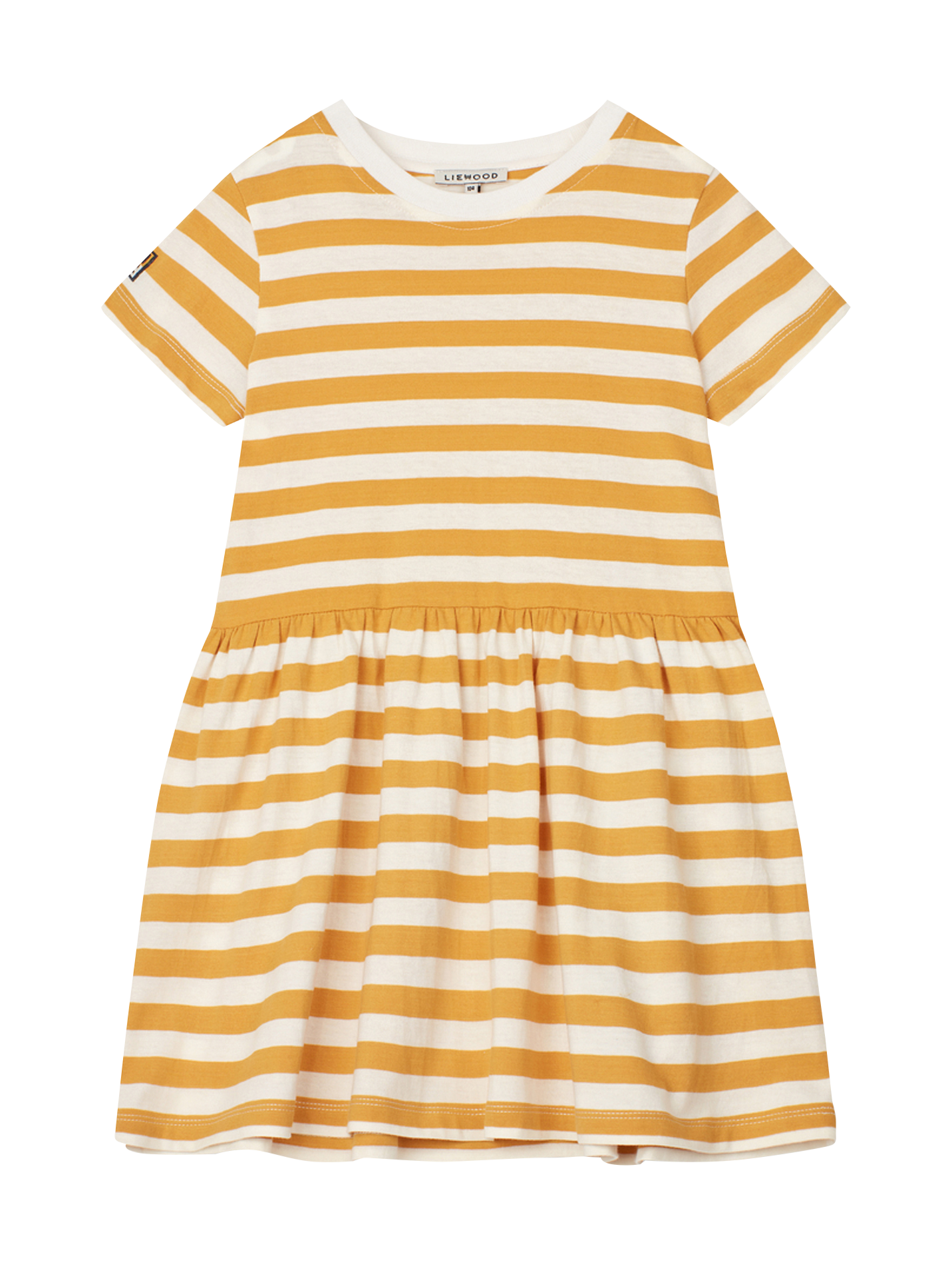 Robe courte col rond à rayures en coton mélangé  LIEWOOD Jaune