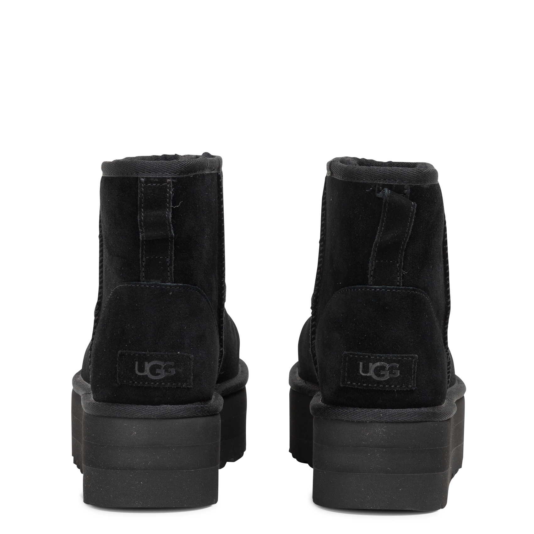 Bottines compensées en cuir velours UGG Noir