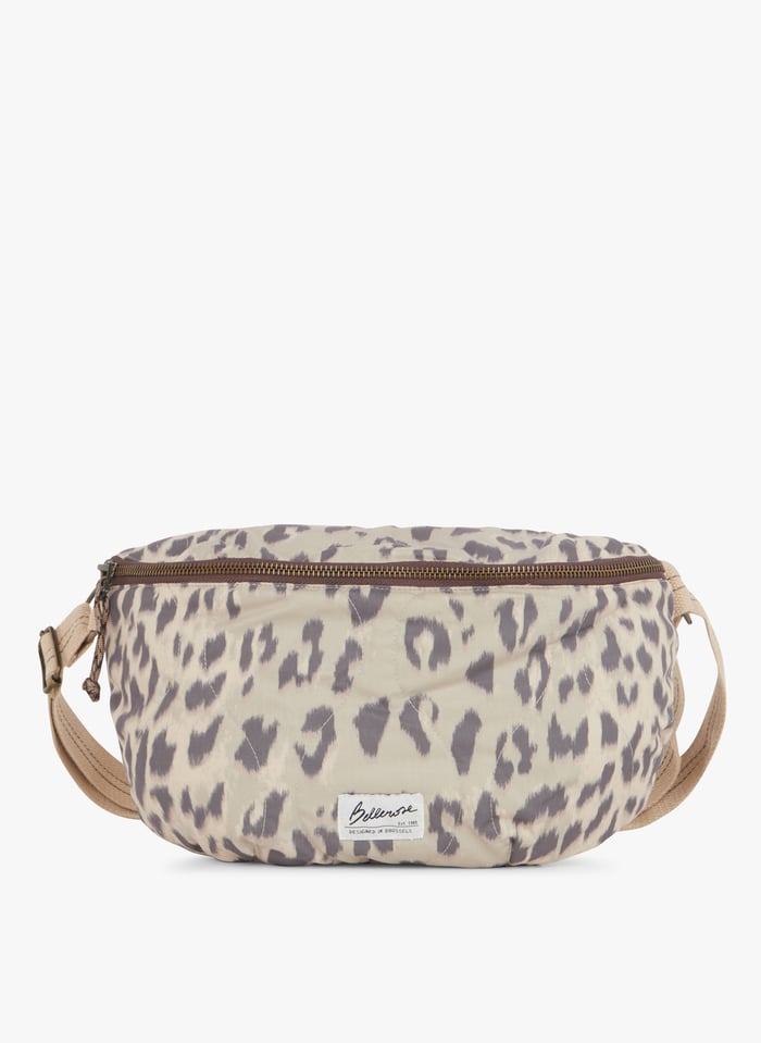 Beige Leopard print waist bag