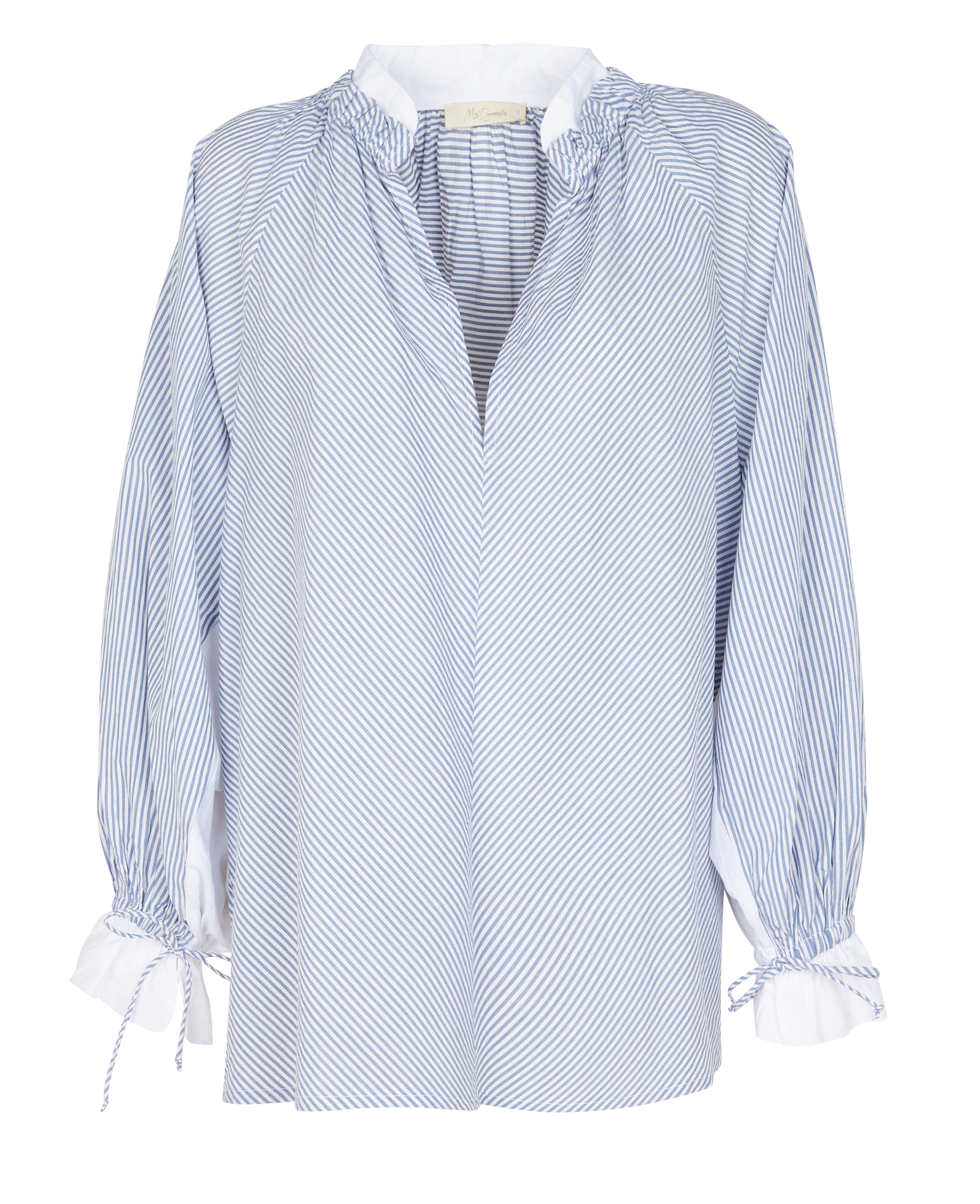 Loose-fit V-neck cotton top MES DEMOISELLES Grey