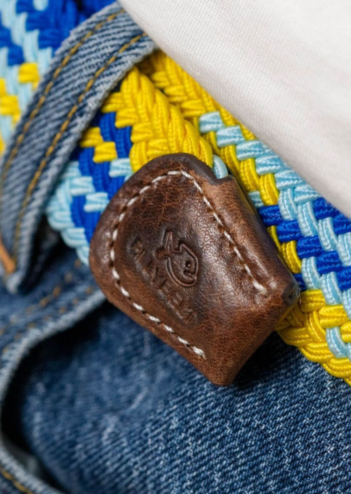 Multicolored braided elastic belt BILLYBELT Multicolored