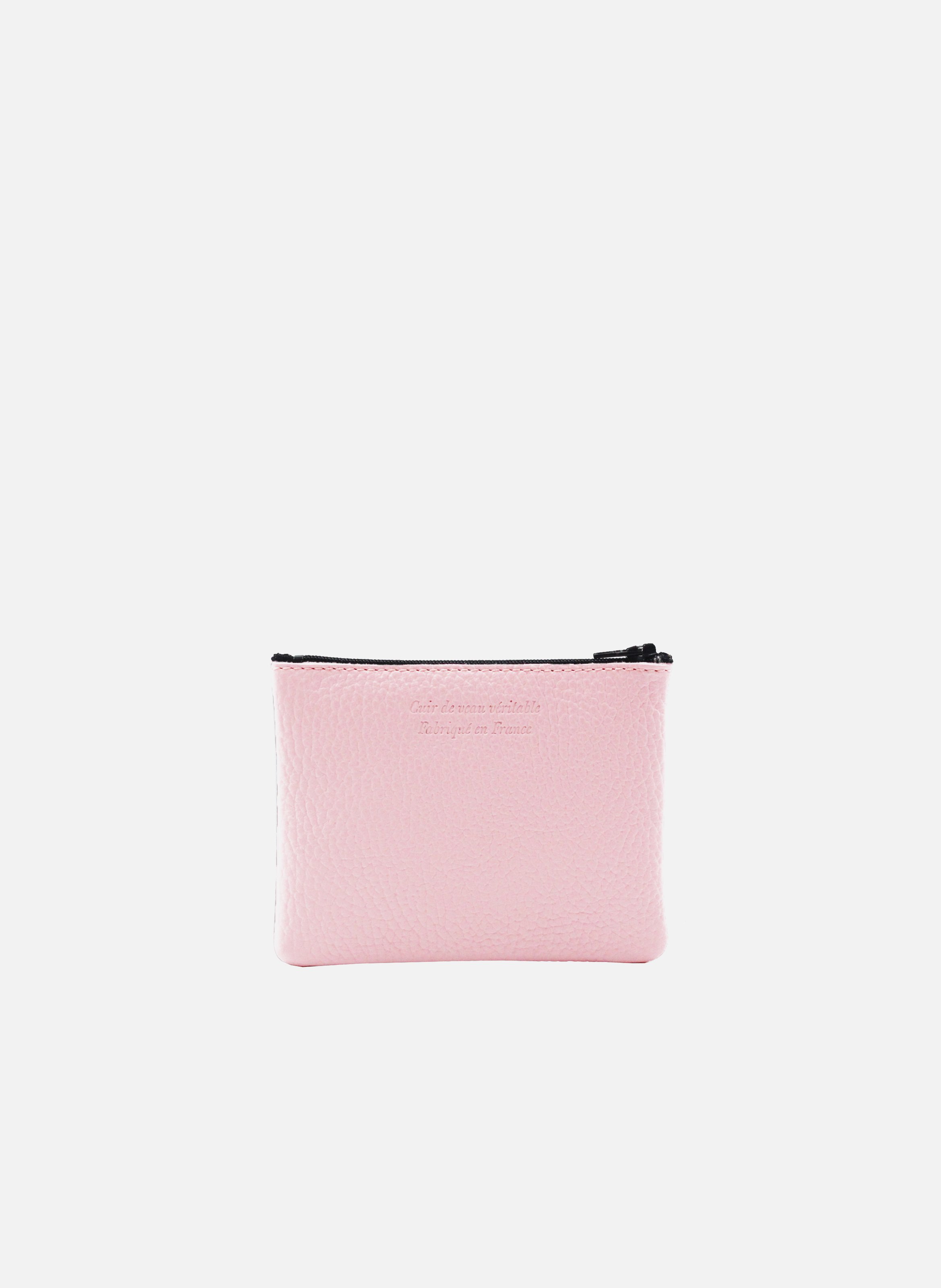 Small grained leather clutch bag JULES & JENN Pink