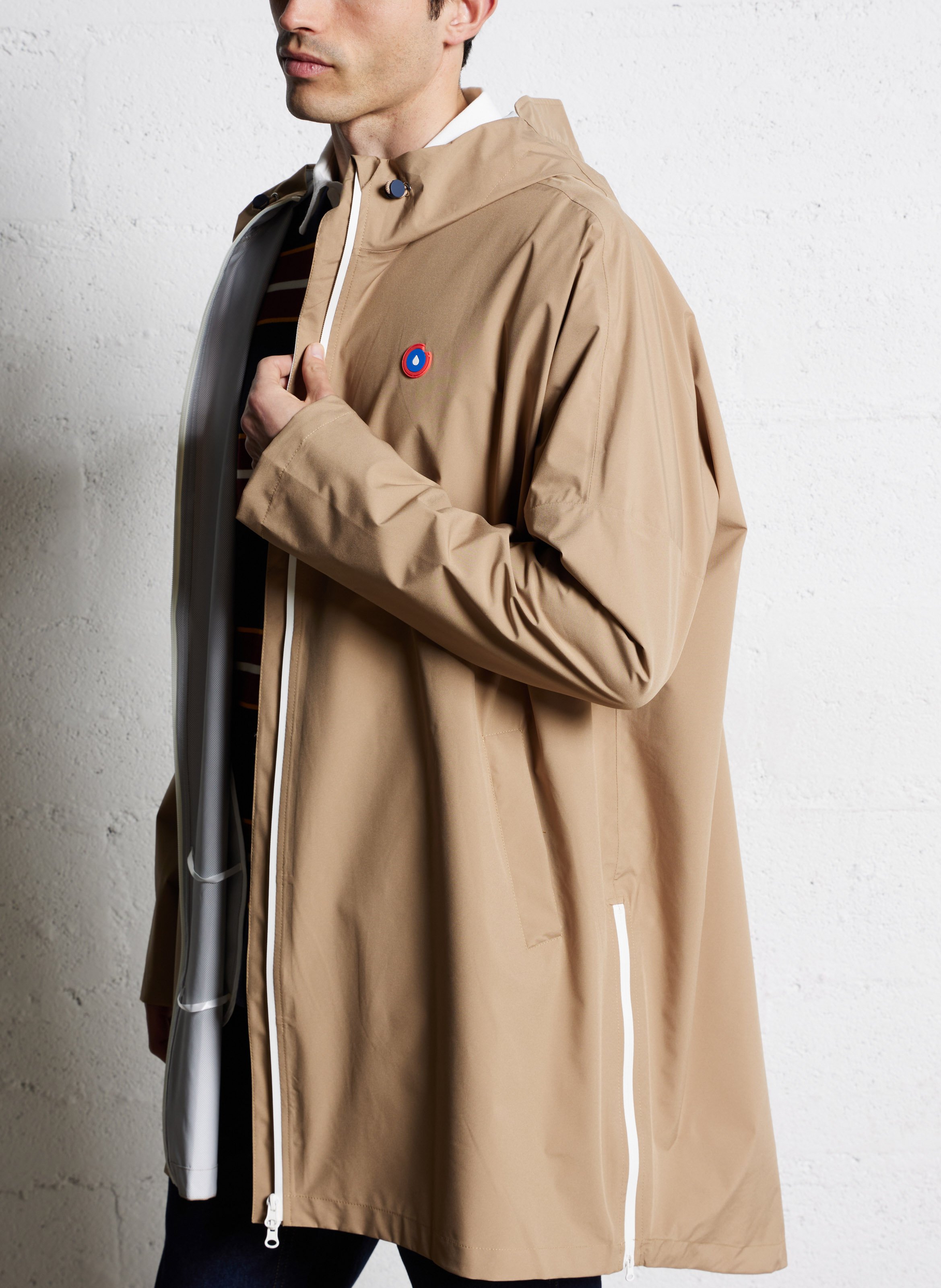 Weite Regenjacke mit Kapuze FLOTTE Beige