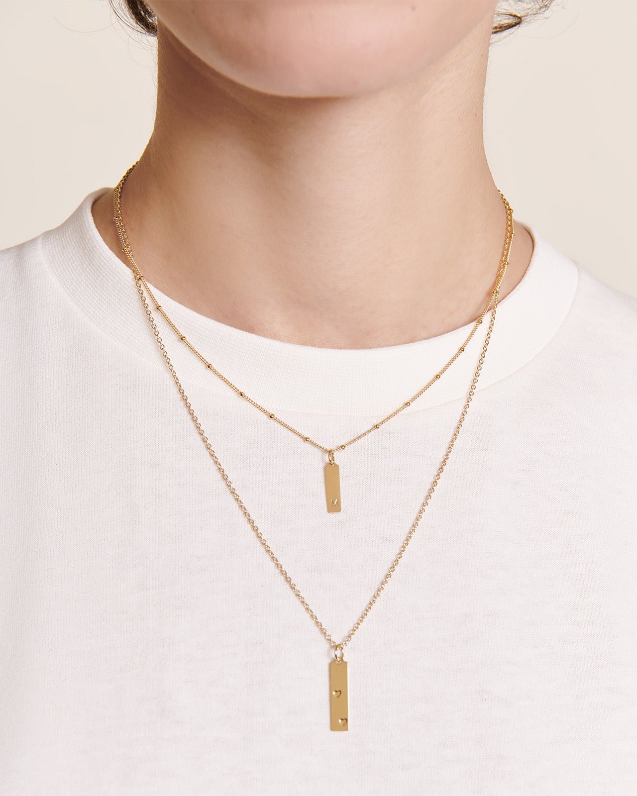 The heart baguette medal - gold-plated with 24-carat fine gold EMOI EMOI Golden