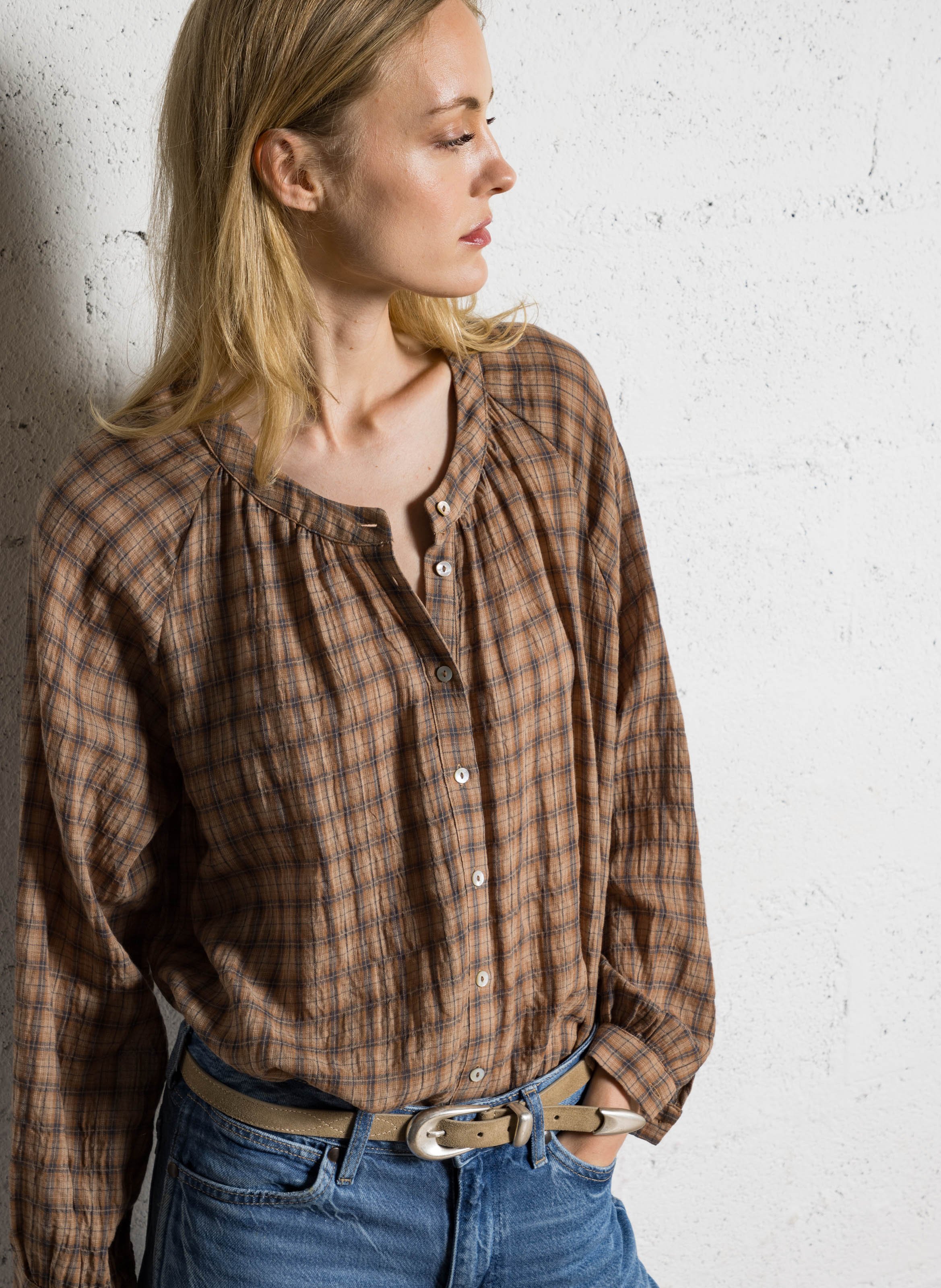 Oversize-Hemd aus Baumwollmix JC SOPHIE Braun