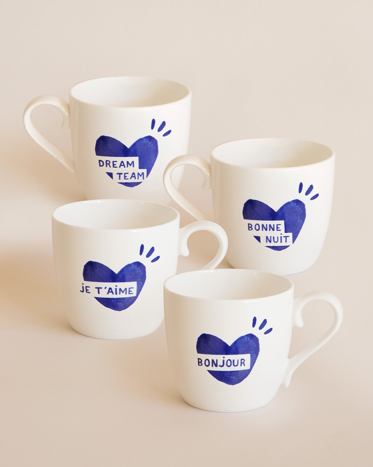The heart good night mug EMOI EMOI Blue