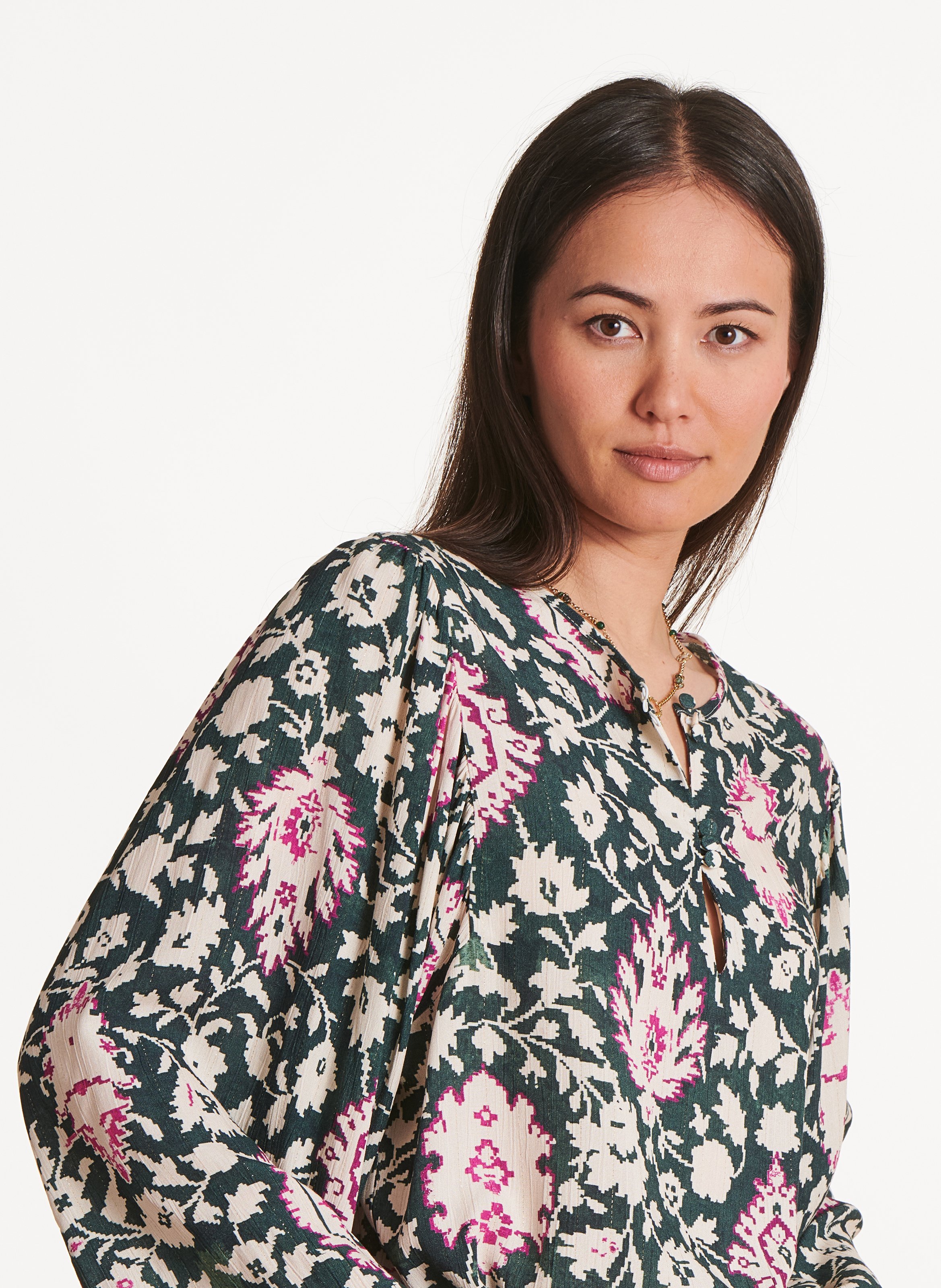 Oversized printed blouse LA FEE MARABOUTEE Blue