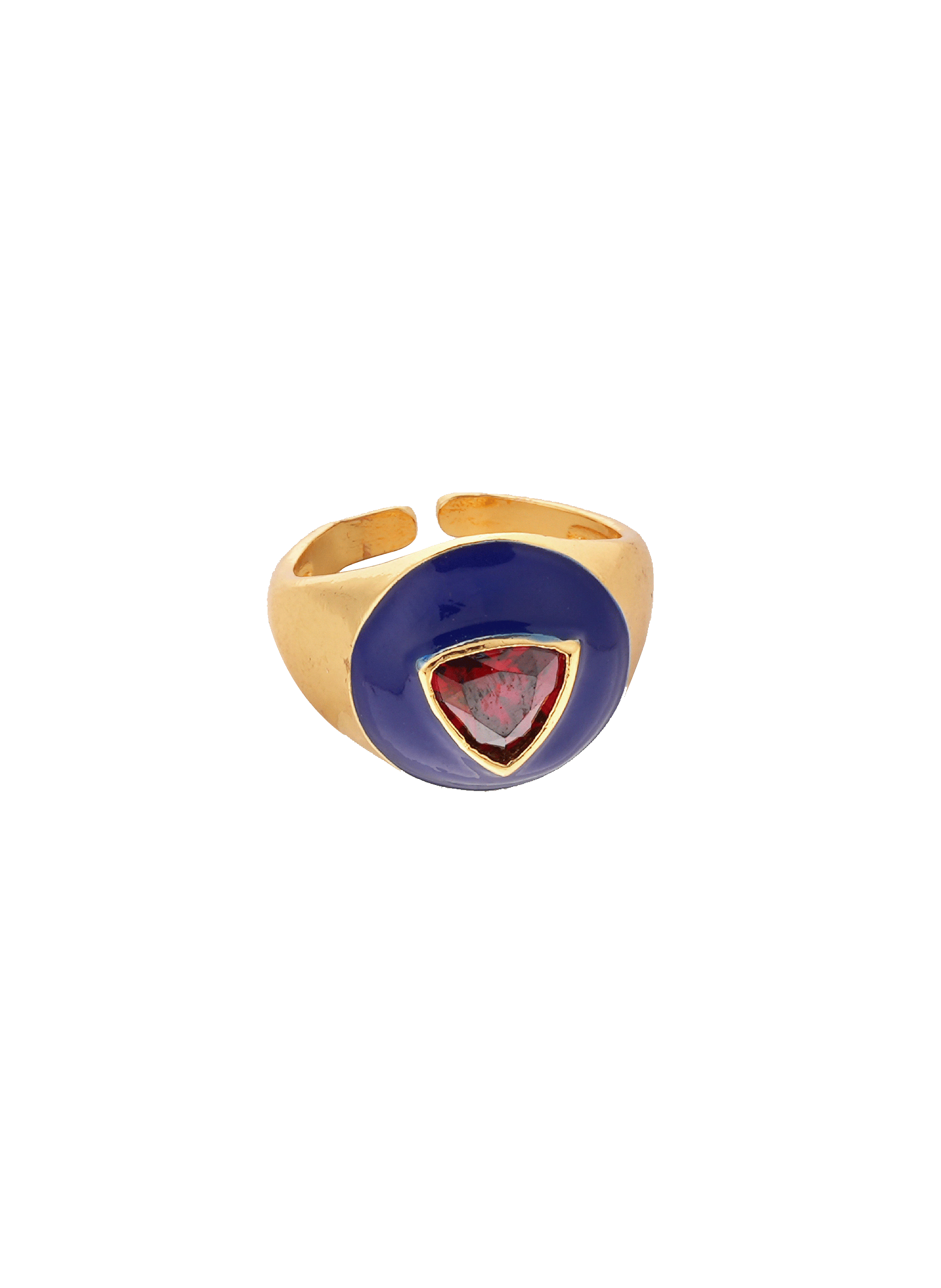 Adjustable enamel signet ring HIPANEMA Blue