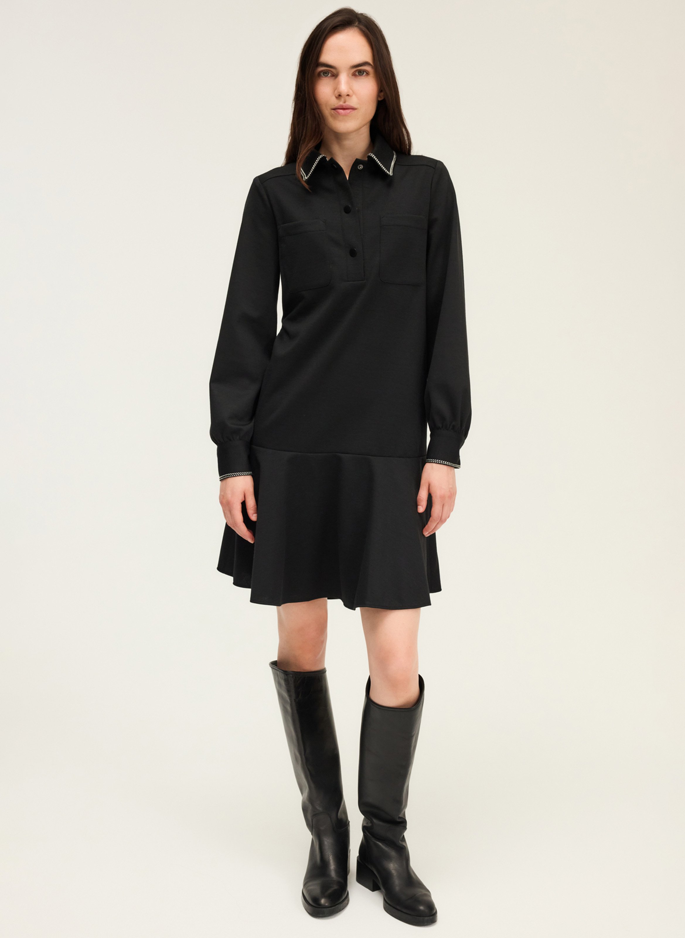Short dress with shirt collar PABLO Black