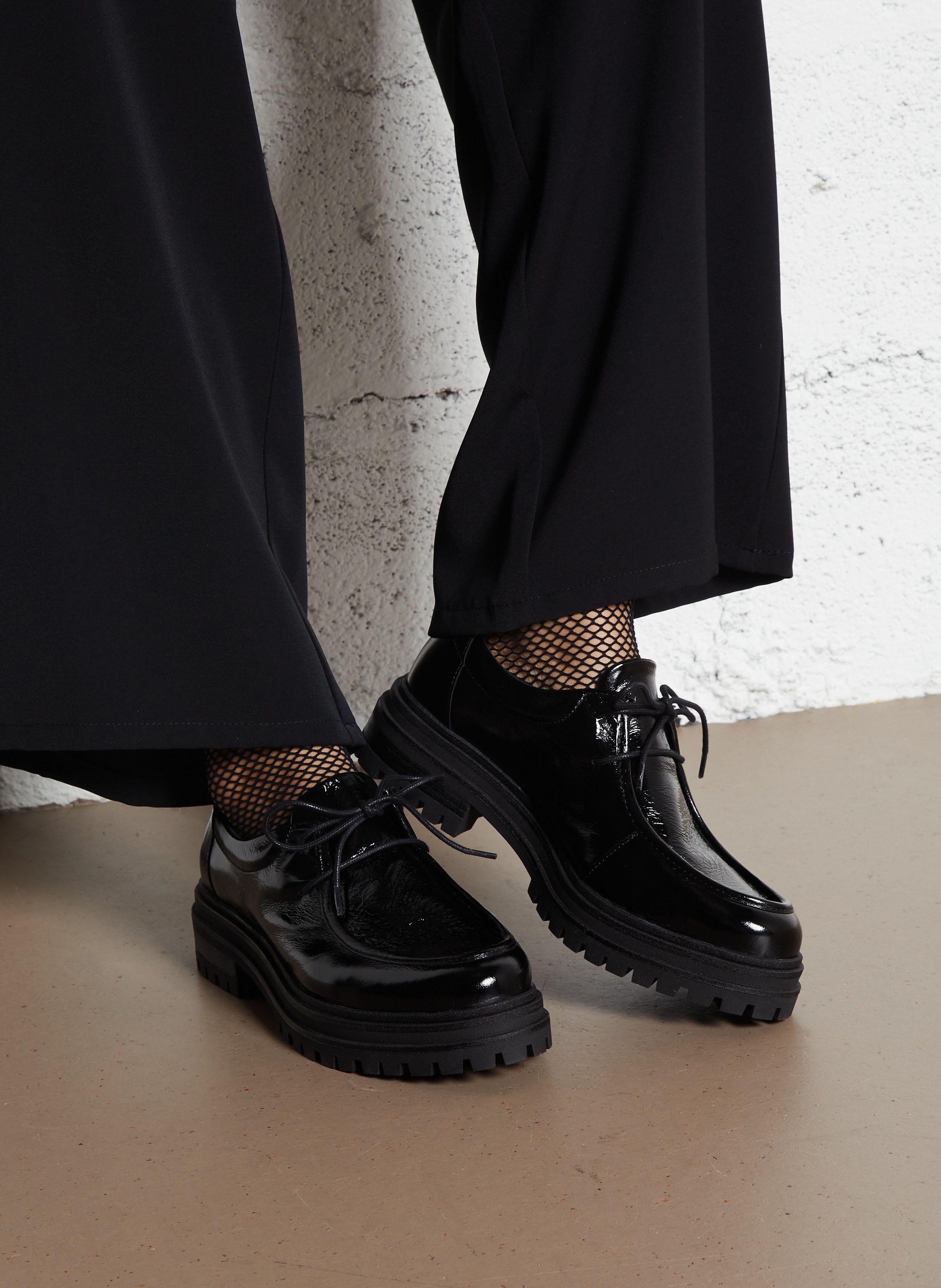 Effen leren mocassins REQINS Zwart