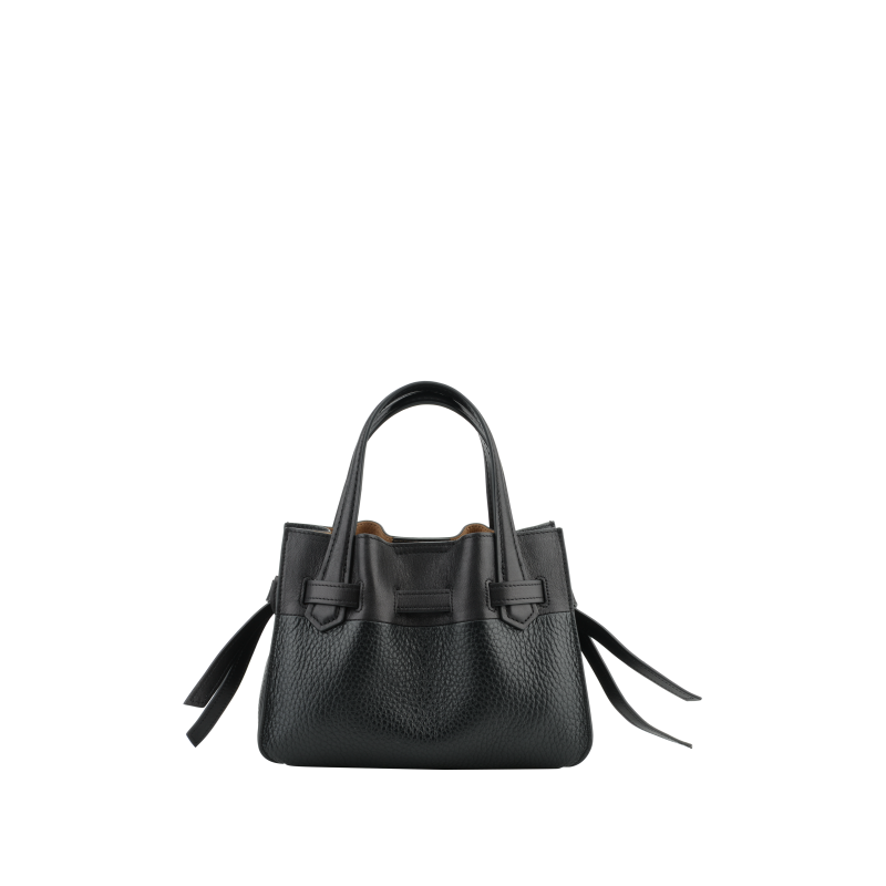 Handbag - cowhide leather POURCHET Black