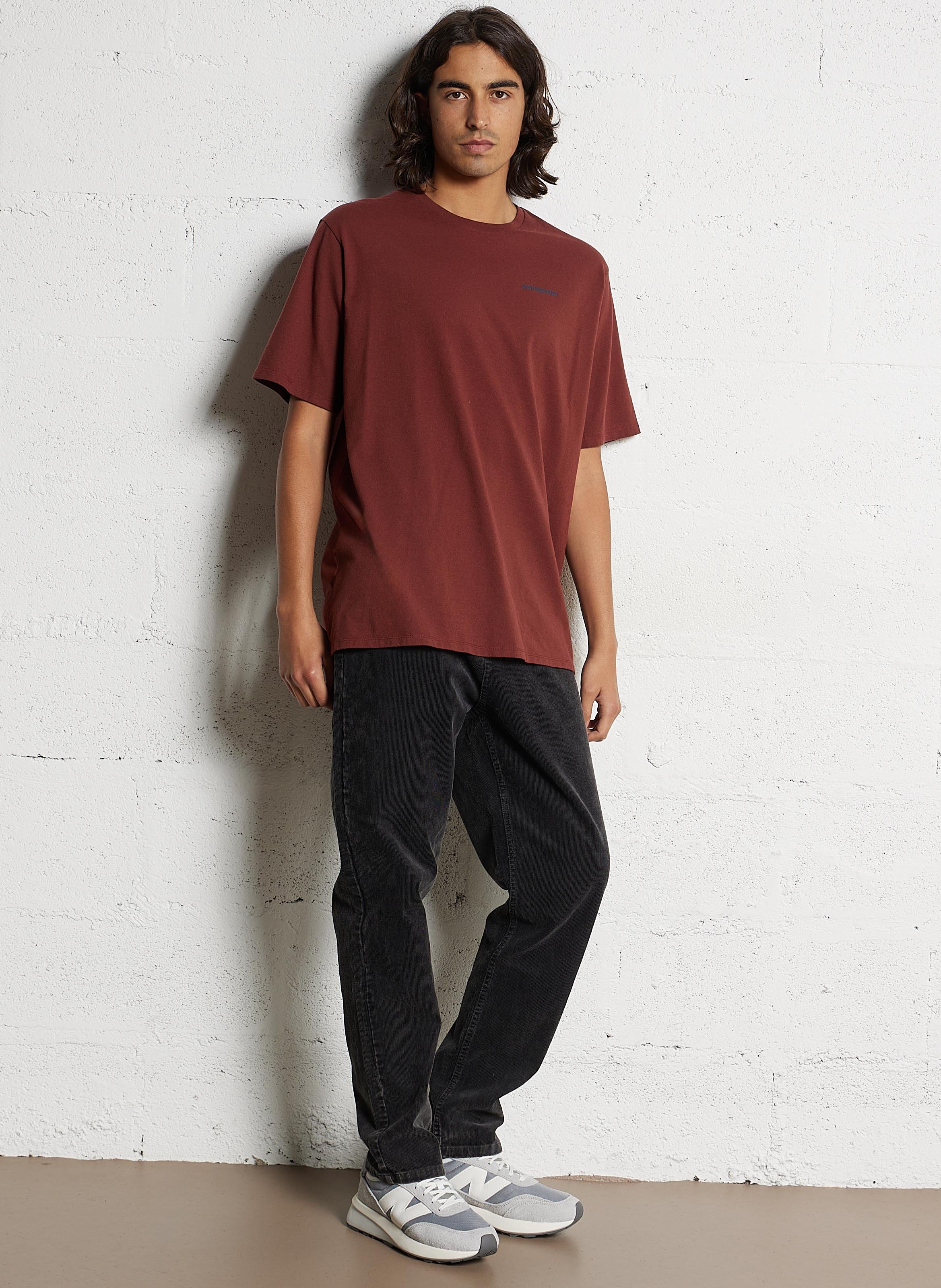 Straight T-shirt in mixed recycled cotton PATAGONIA Brown