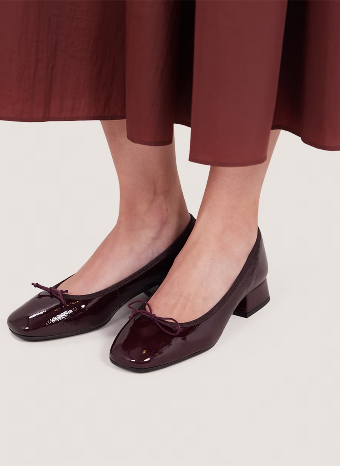 Heeled patent leather ballet pumps JONAK Red