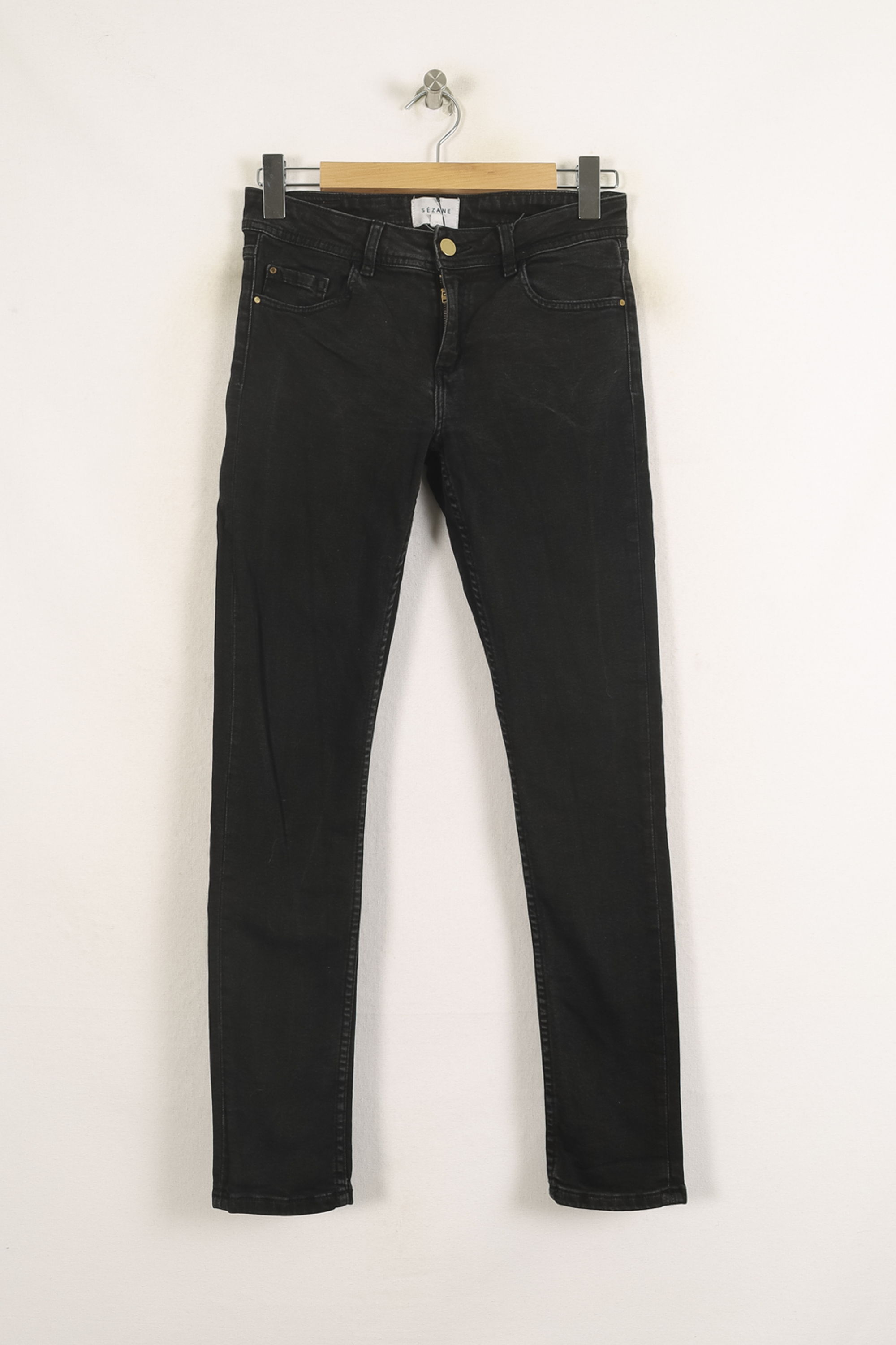 Cropped slim jeans with studs SEZANE - Seconde main Black