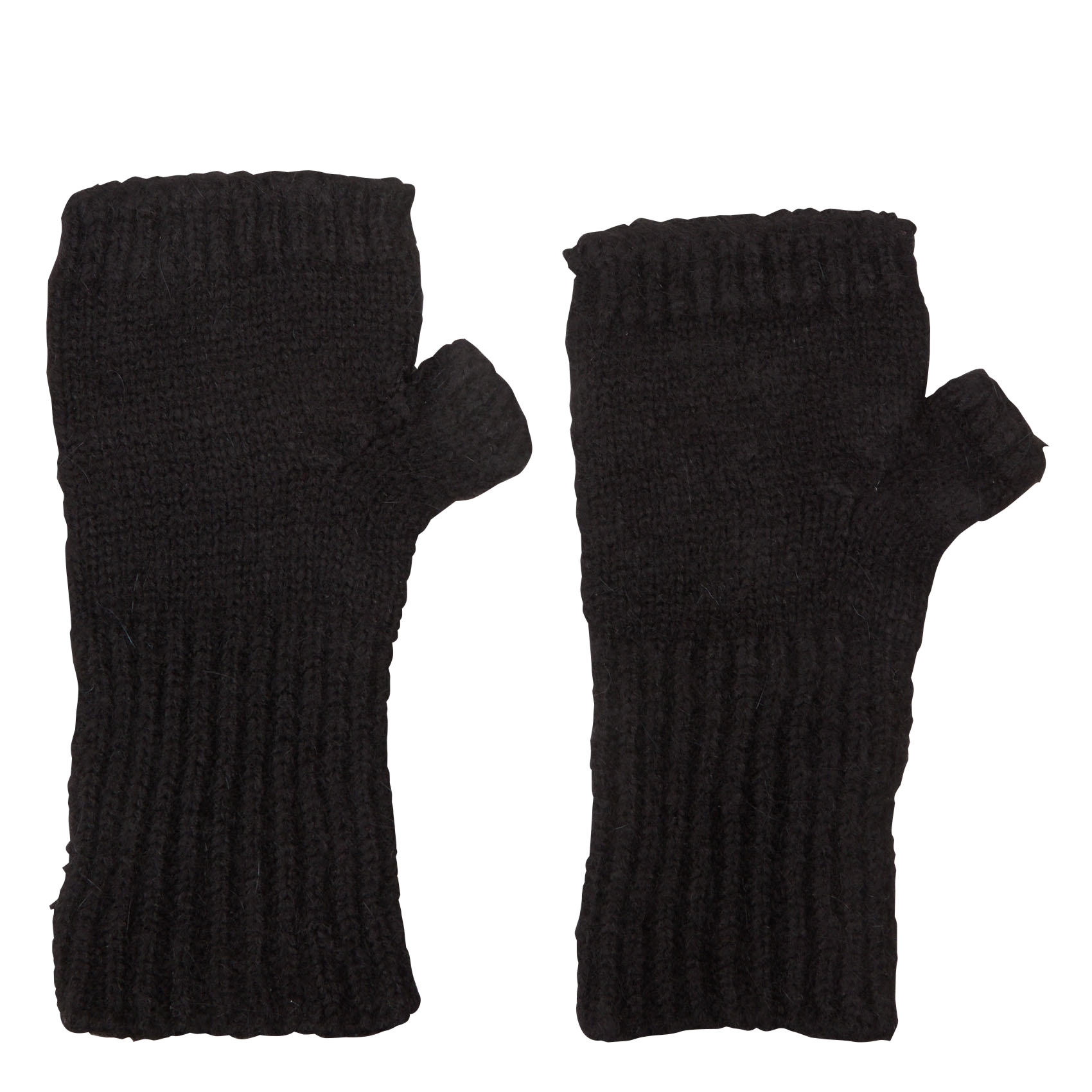 Einfarbige Strickhandschuhe I CODE Schwarz