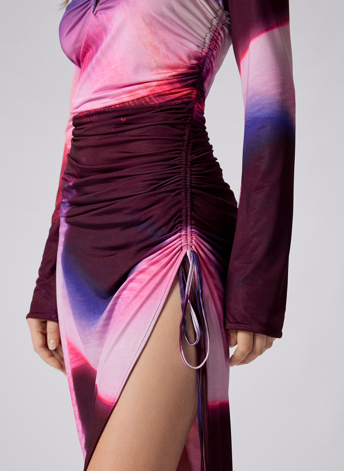 Robe longue col rond imprimée DESIGUAL Rouge