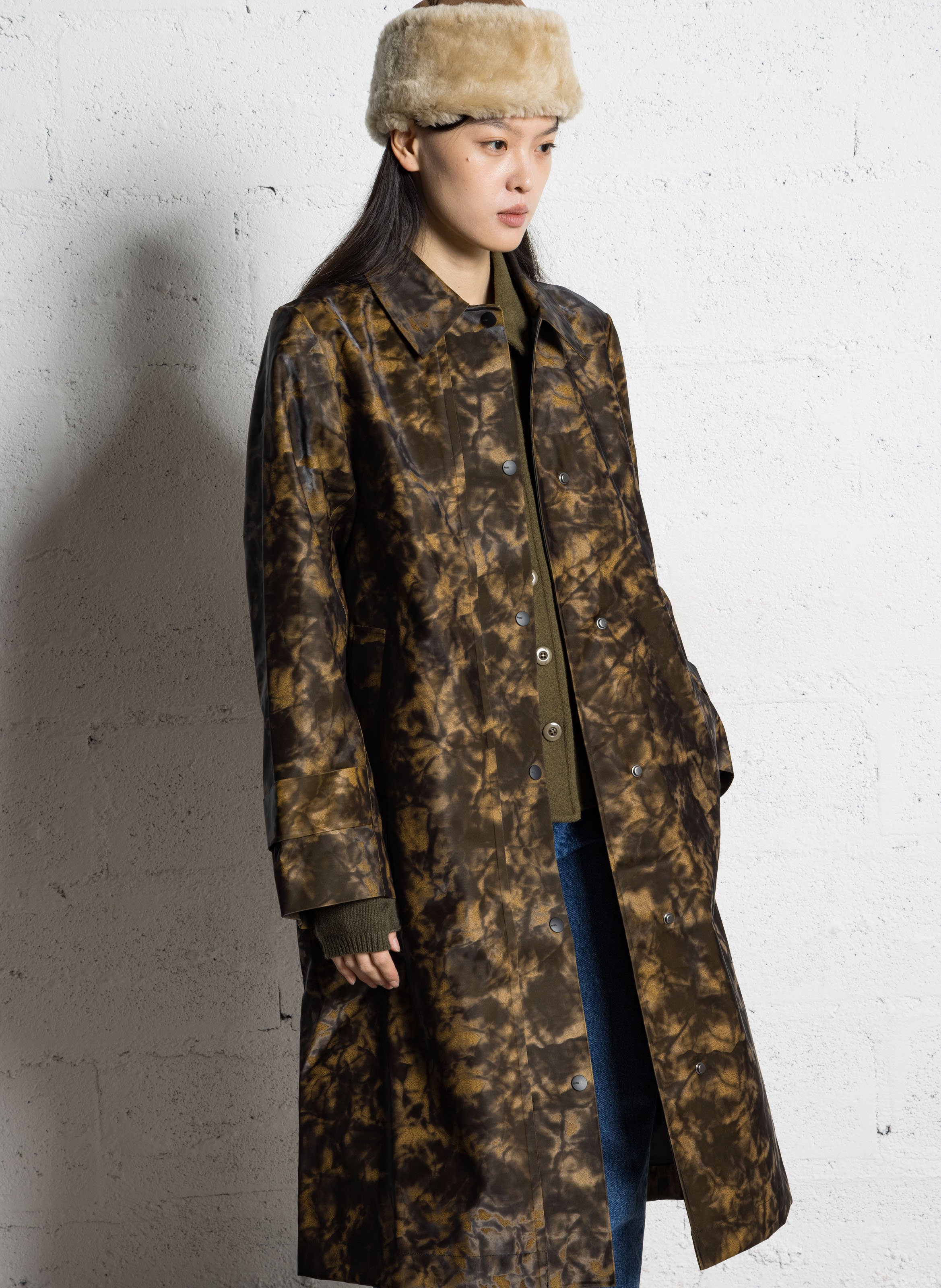 Imperméable à col classique à capuche RAINS Multicolore