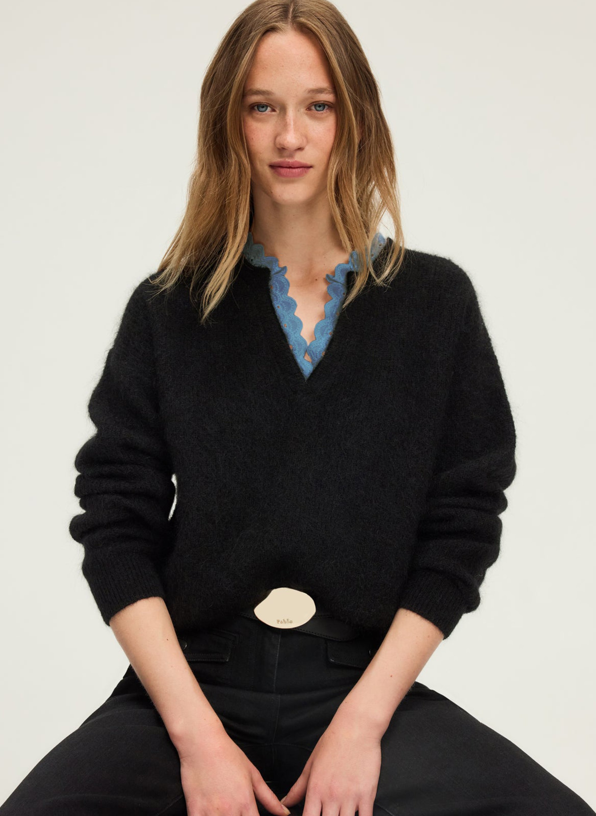 Grandad-collar sweater PABLO