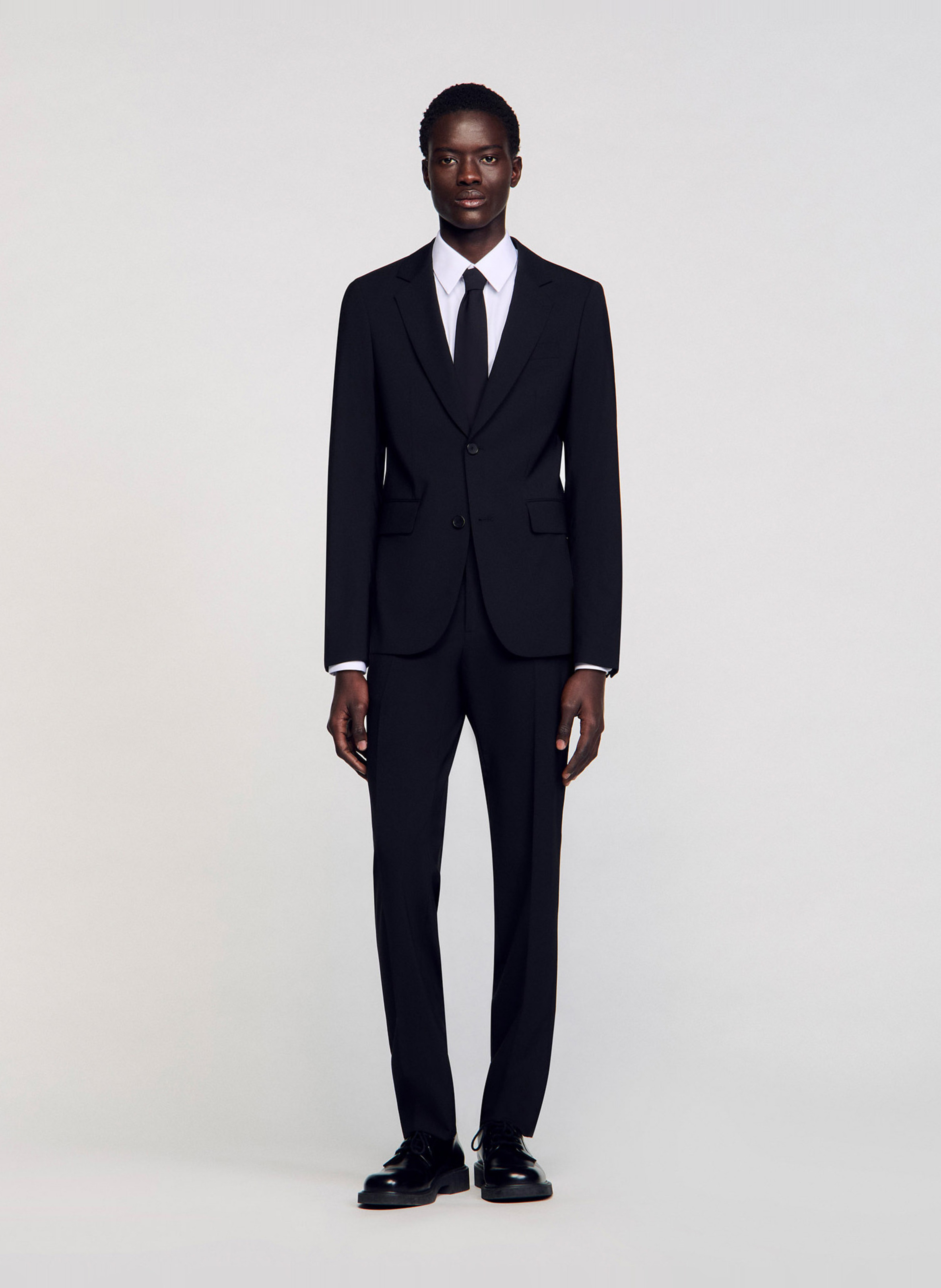 Veste de tailleur en laine mélangée  SANDRO Noir