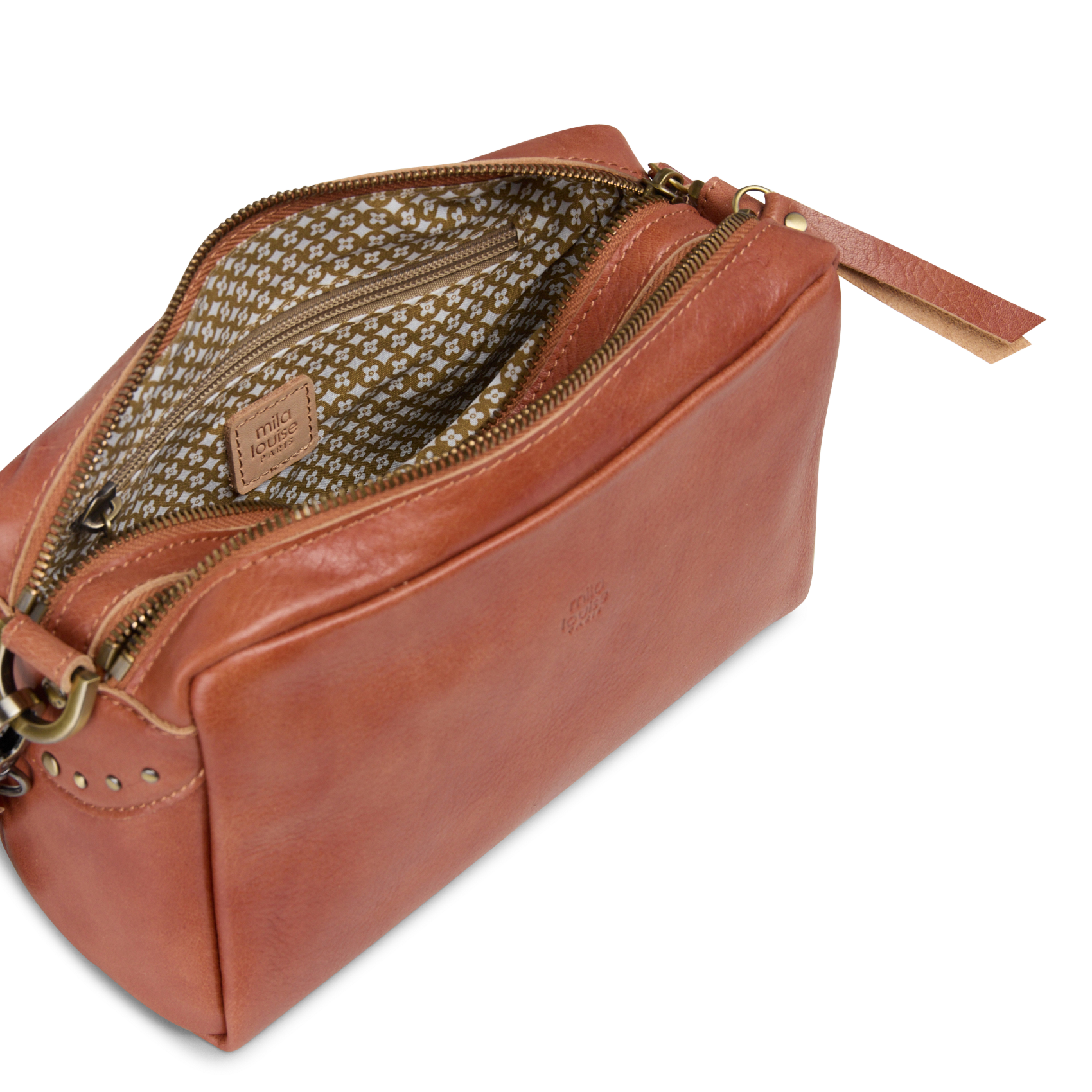 Dori leather shoulder bag MILA LOUISE Brown