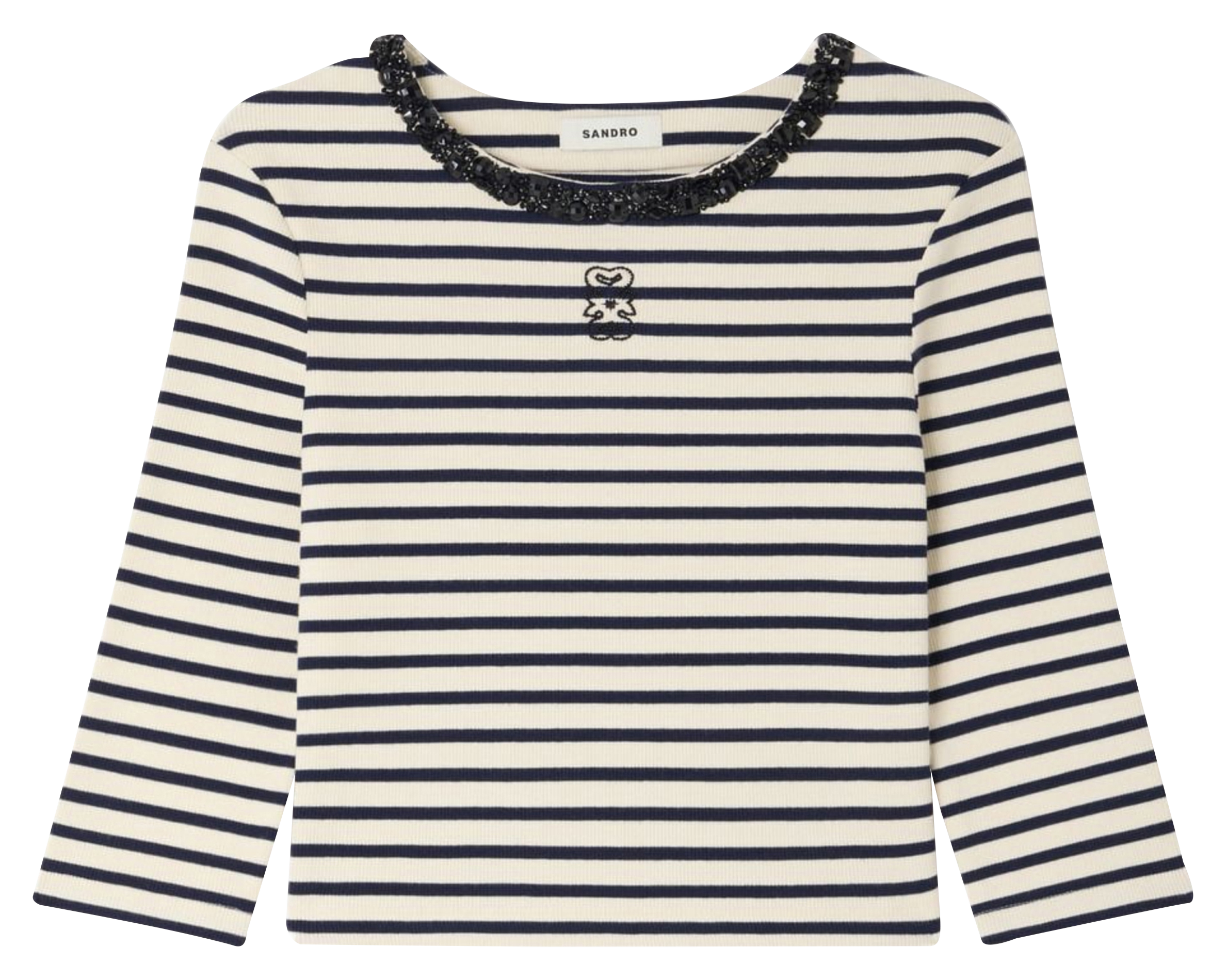 Gestreept T-shirt in marinelook met lange mouwen SANDRO Blauw