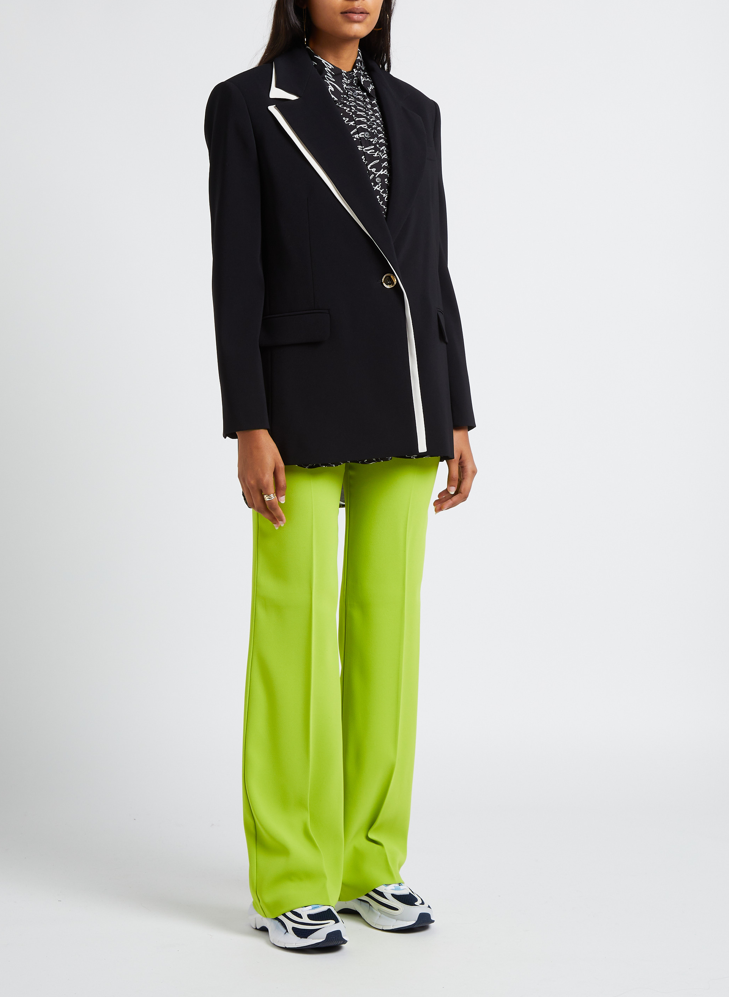 High-waisted flared pants PINKO Yellow