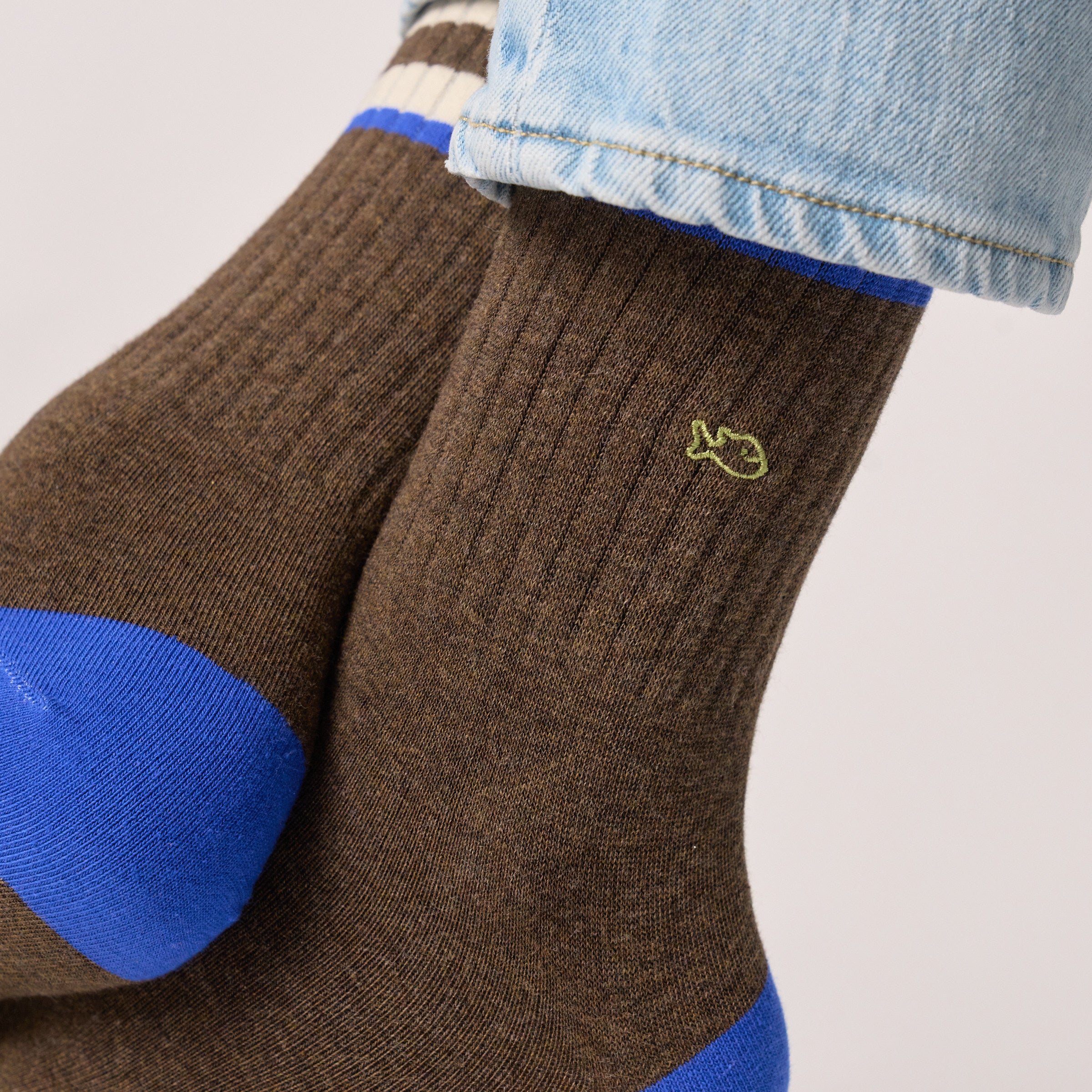 Combed cotton retro socks Brown