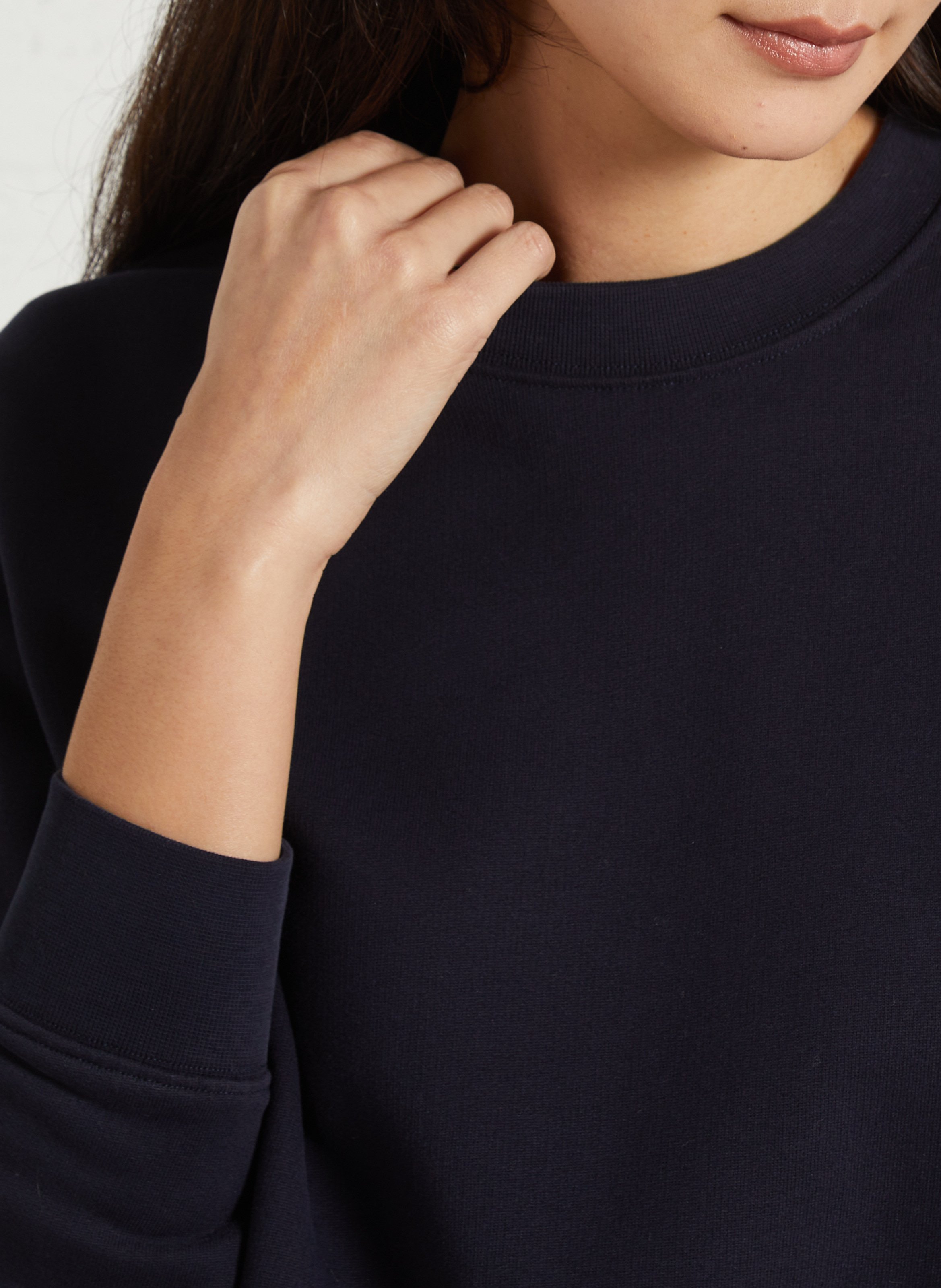Cotton round-neck sweatshirt ELISE CHALMIN Blue