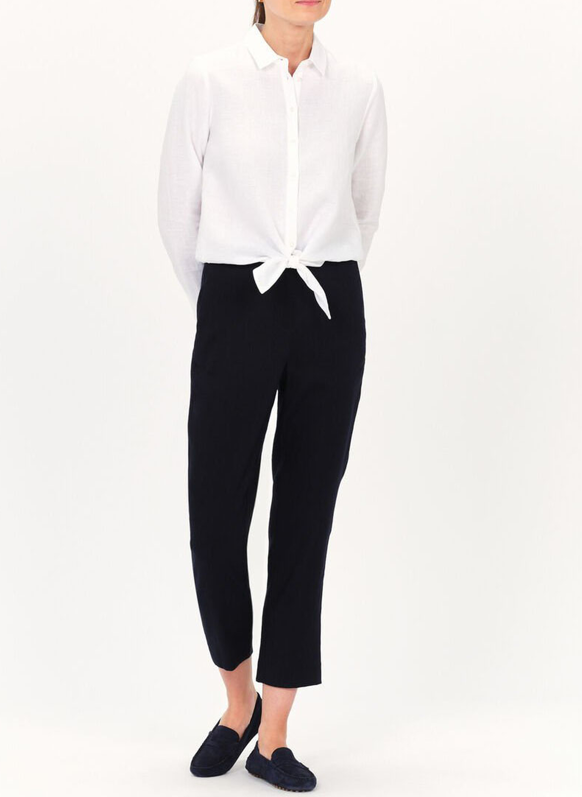 Leinenbluse mit klassischem Kragen CAROLL Weiss