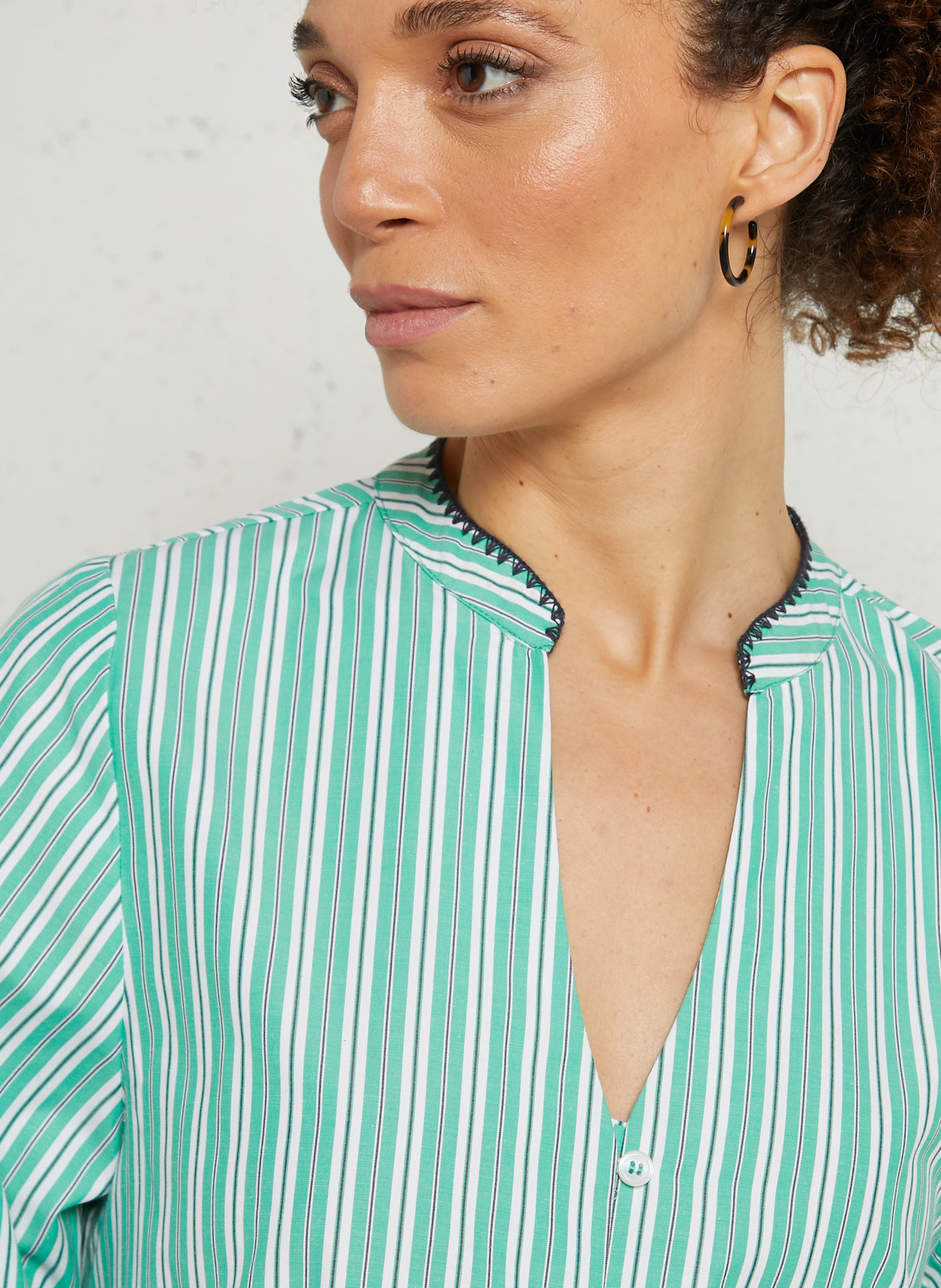 Short trapeze dress with stripes LA PETITE ETOILE Green