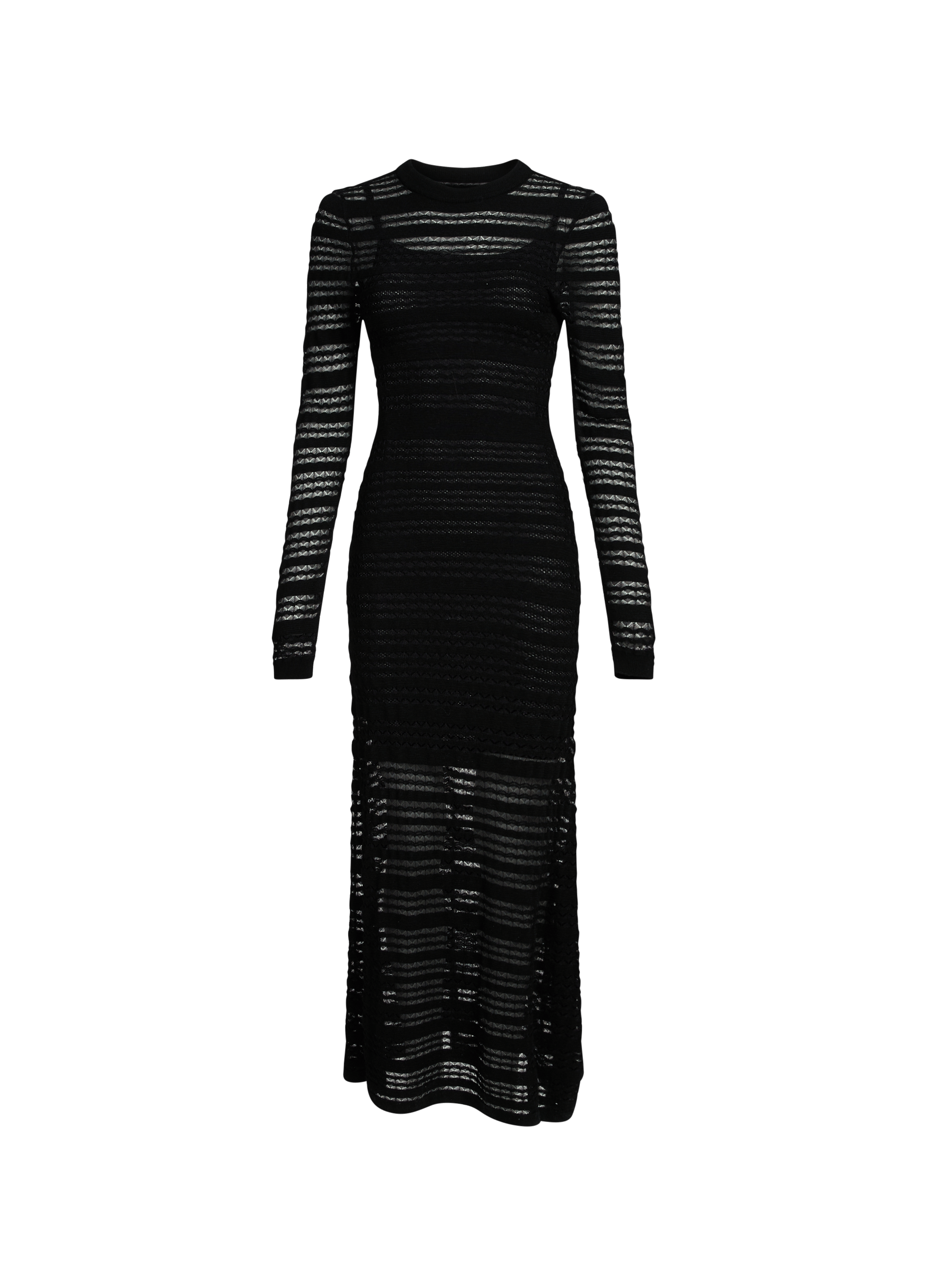 Robe longue en laine col rond  SAISON 1865 Black