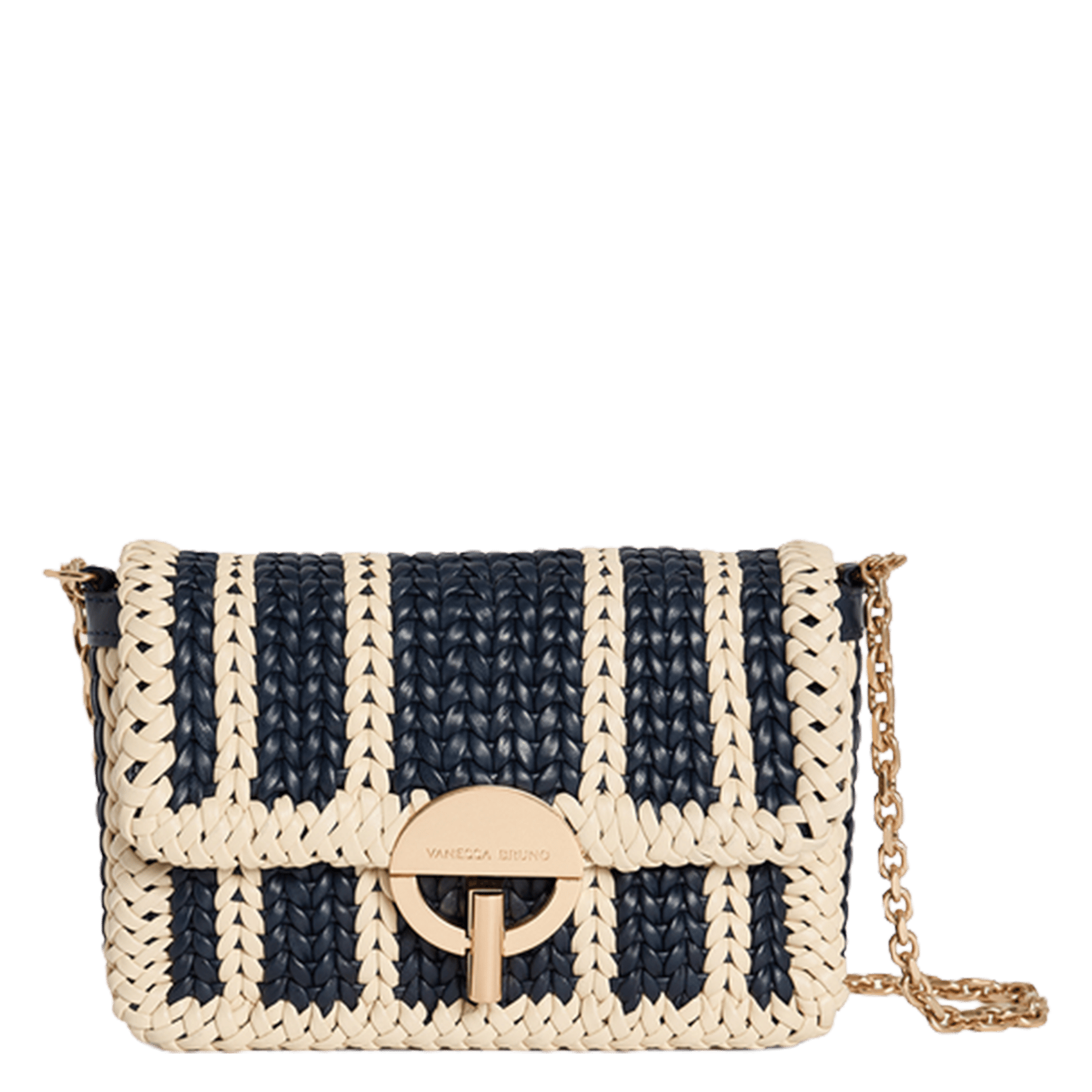 Braided leather shoulder bag VANESSA BRUNO Blue