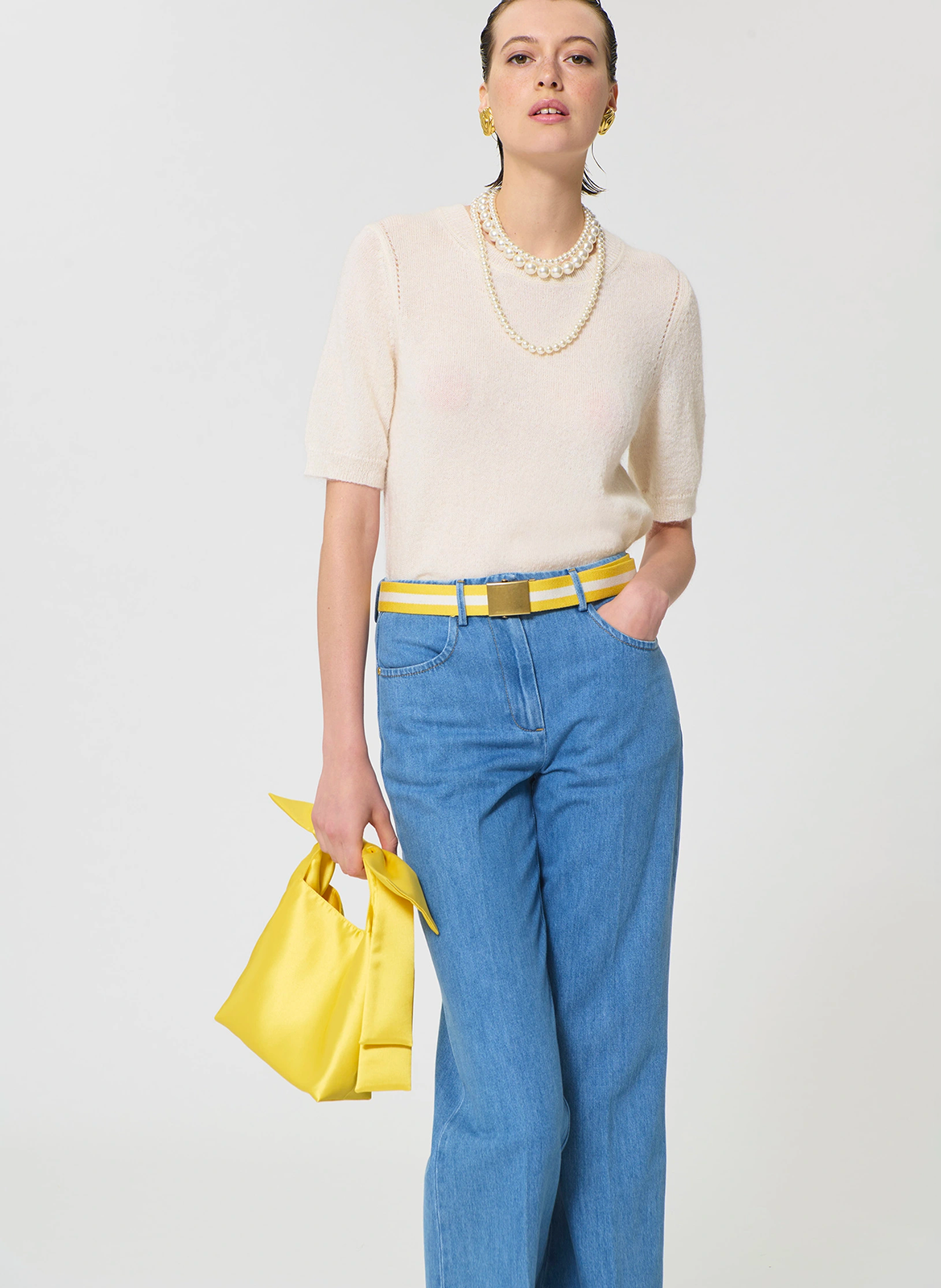 Round-neck top TARA JARMON Beige