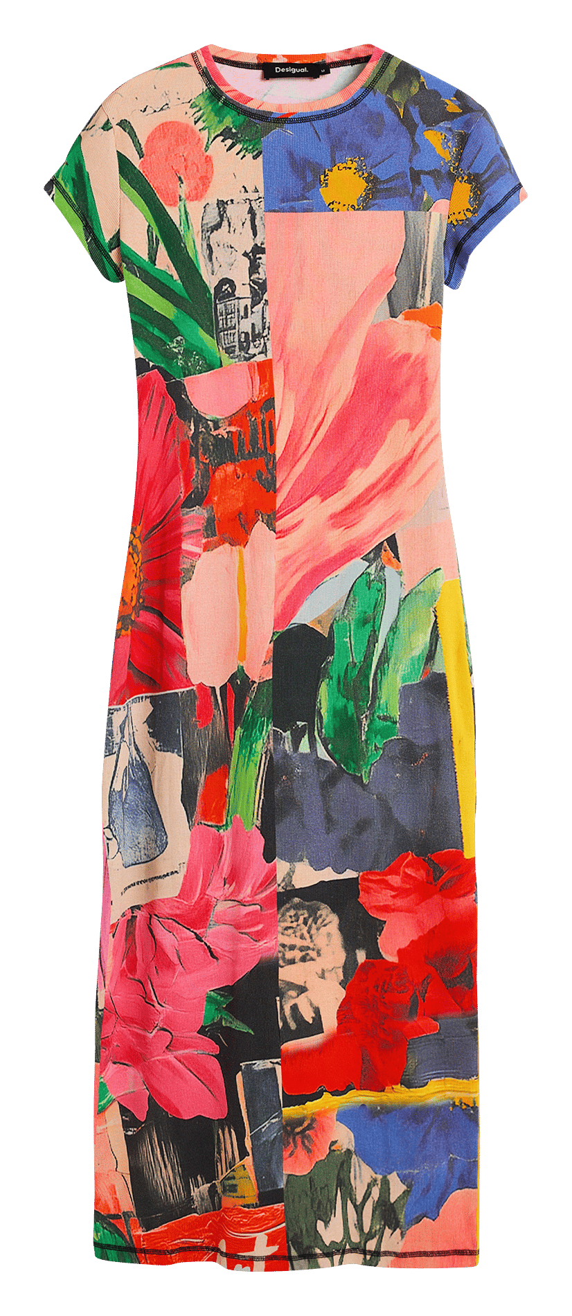 Gerade geschnittenes Midikleid mit Print DESIGUAL Rot