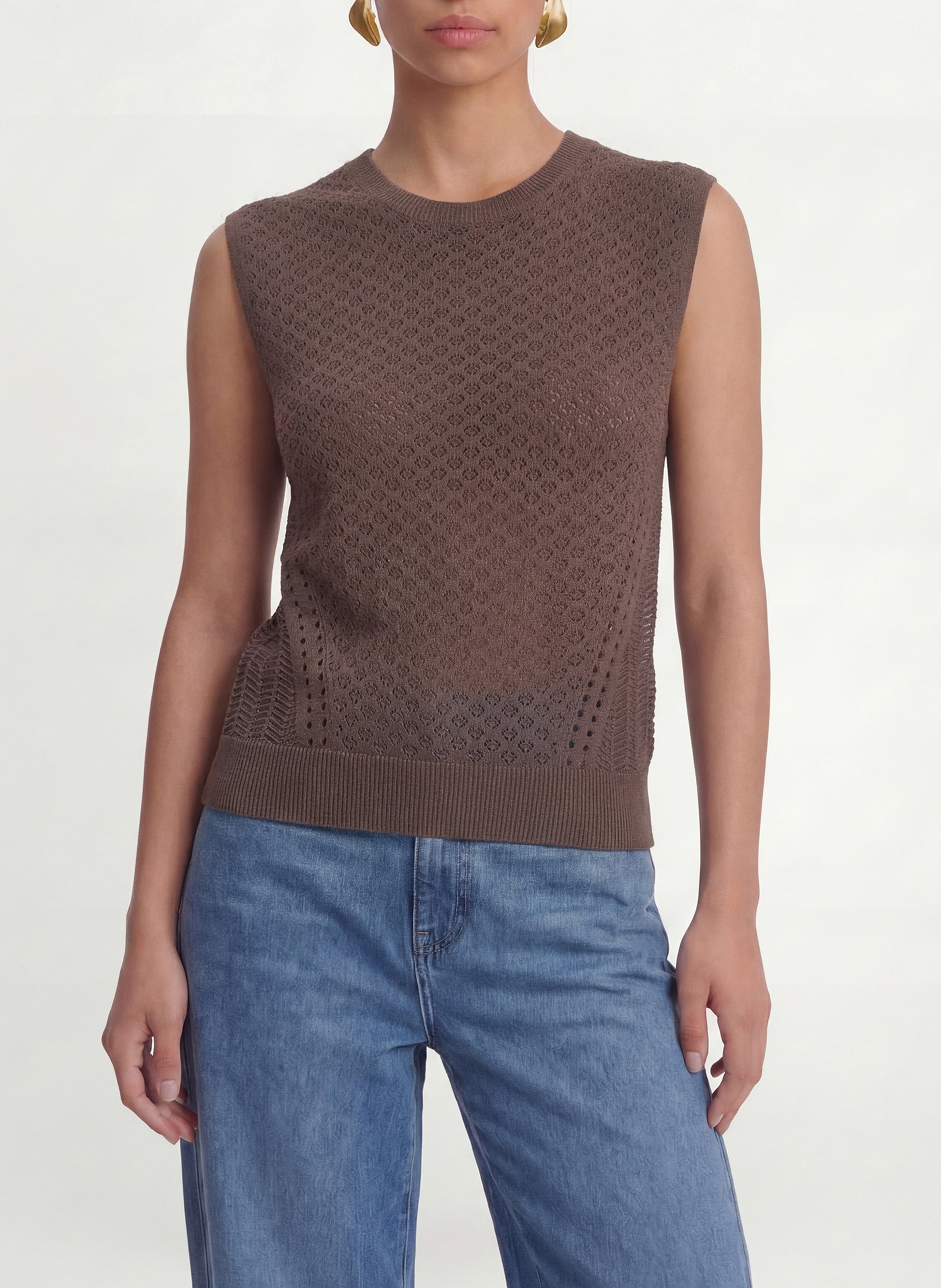 Pull droit col rond KOOKAI Marron