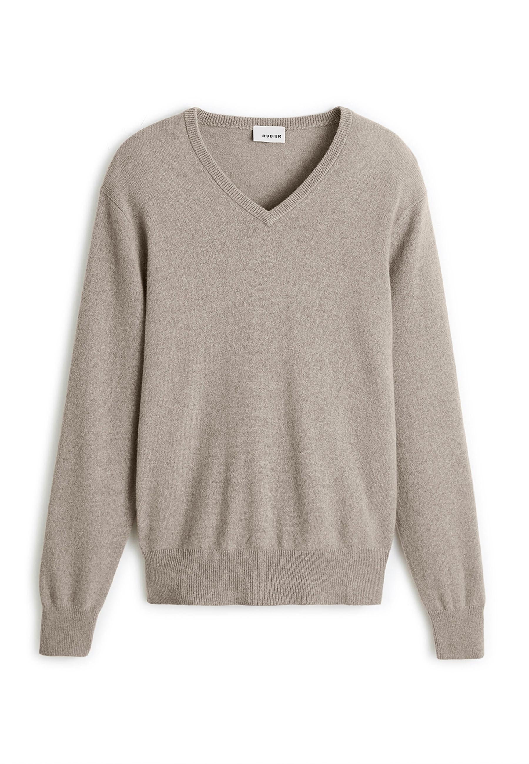 Pull homme col v cachemire RODIER Beige