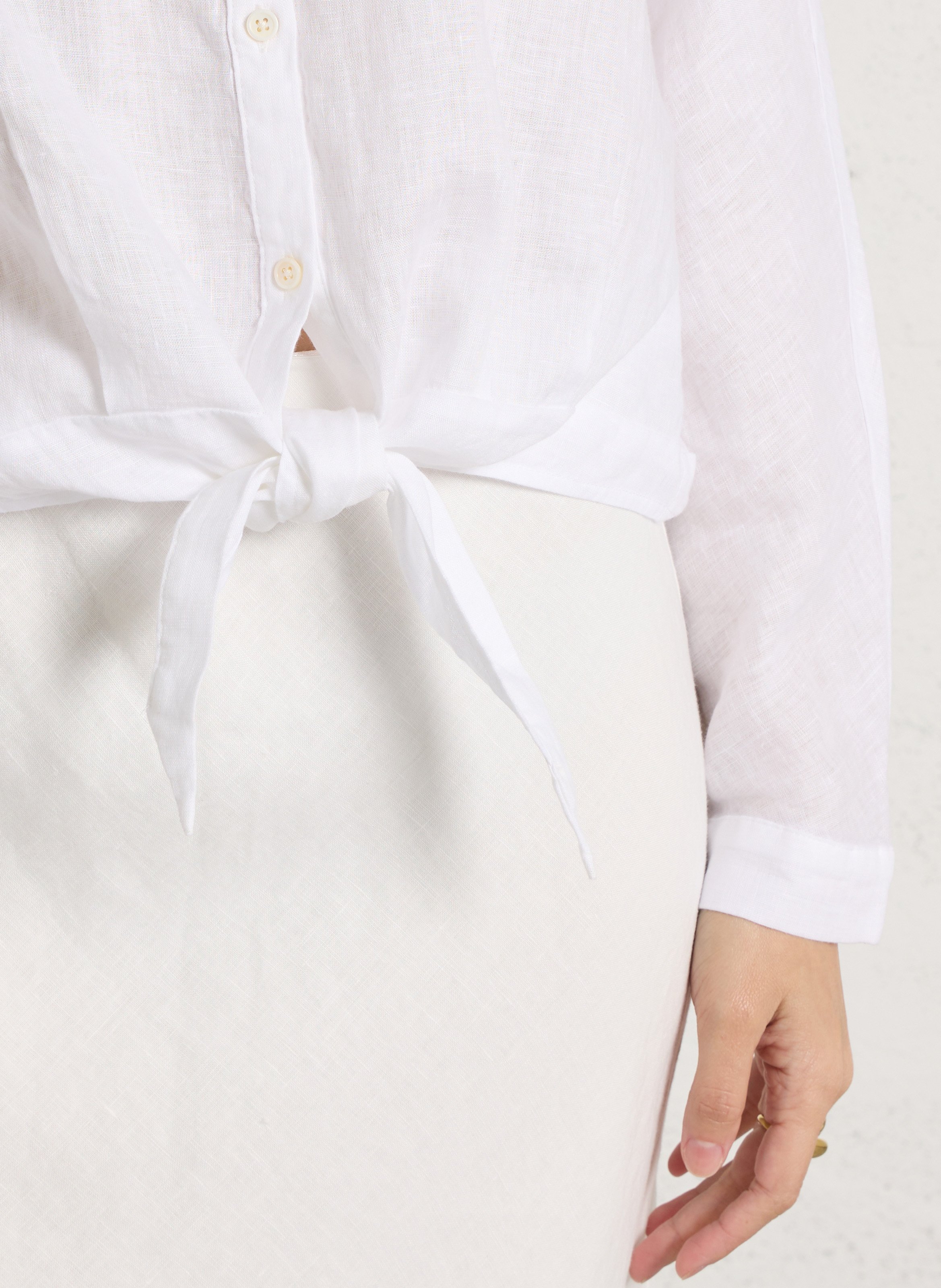 Chemise oversize en lin JC SOPHIE Blanc