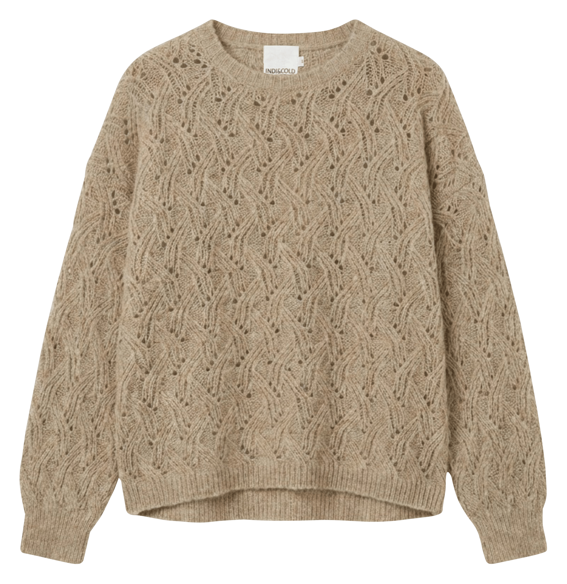 Oversized open-work sweater INDI & COLD Beige