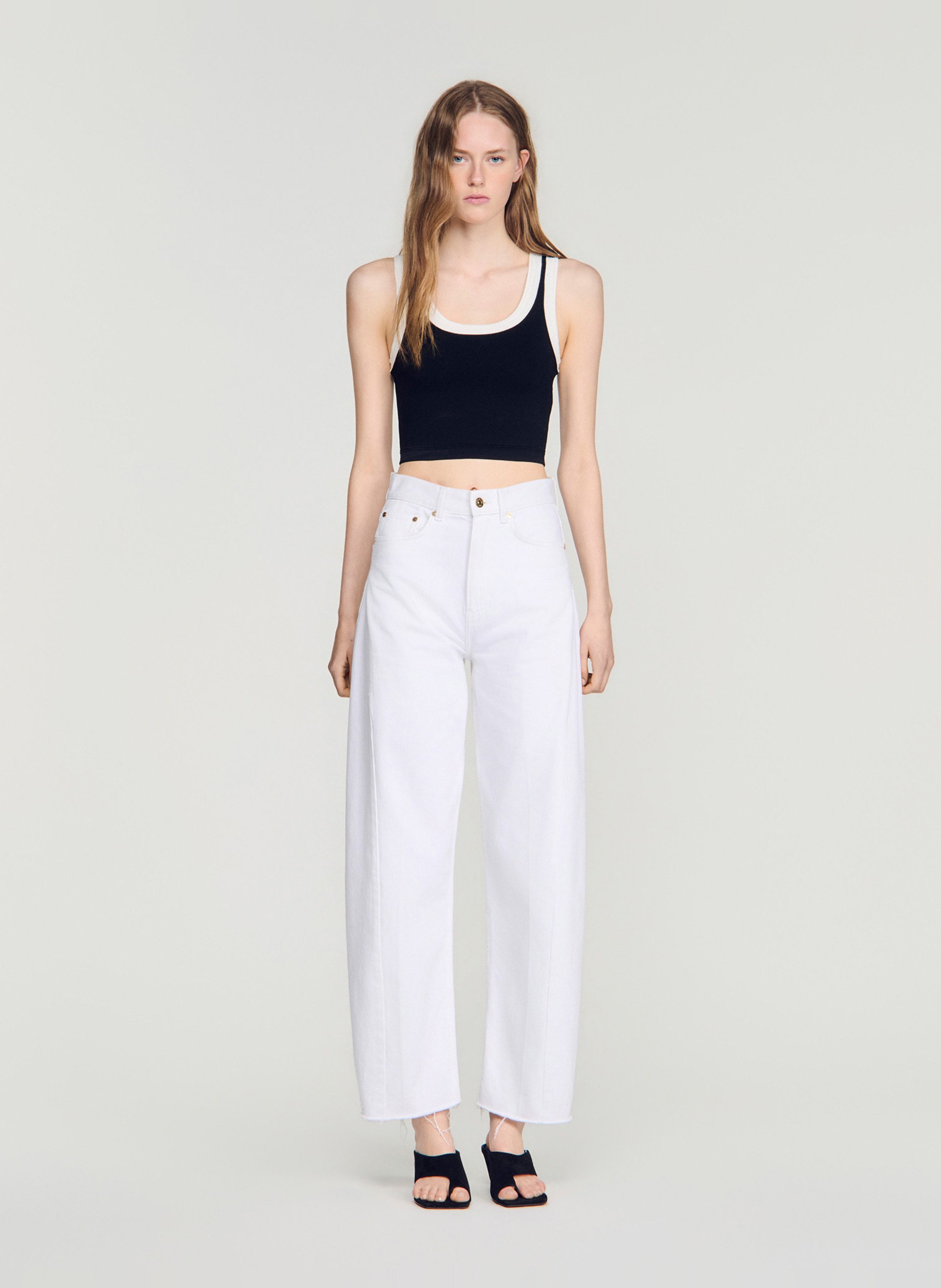 Fitted Crop Top SANDRO Black