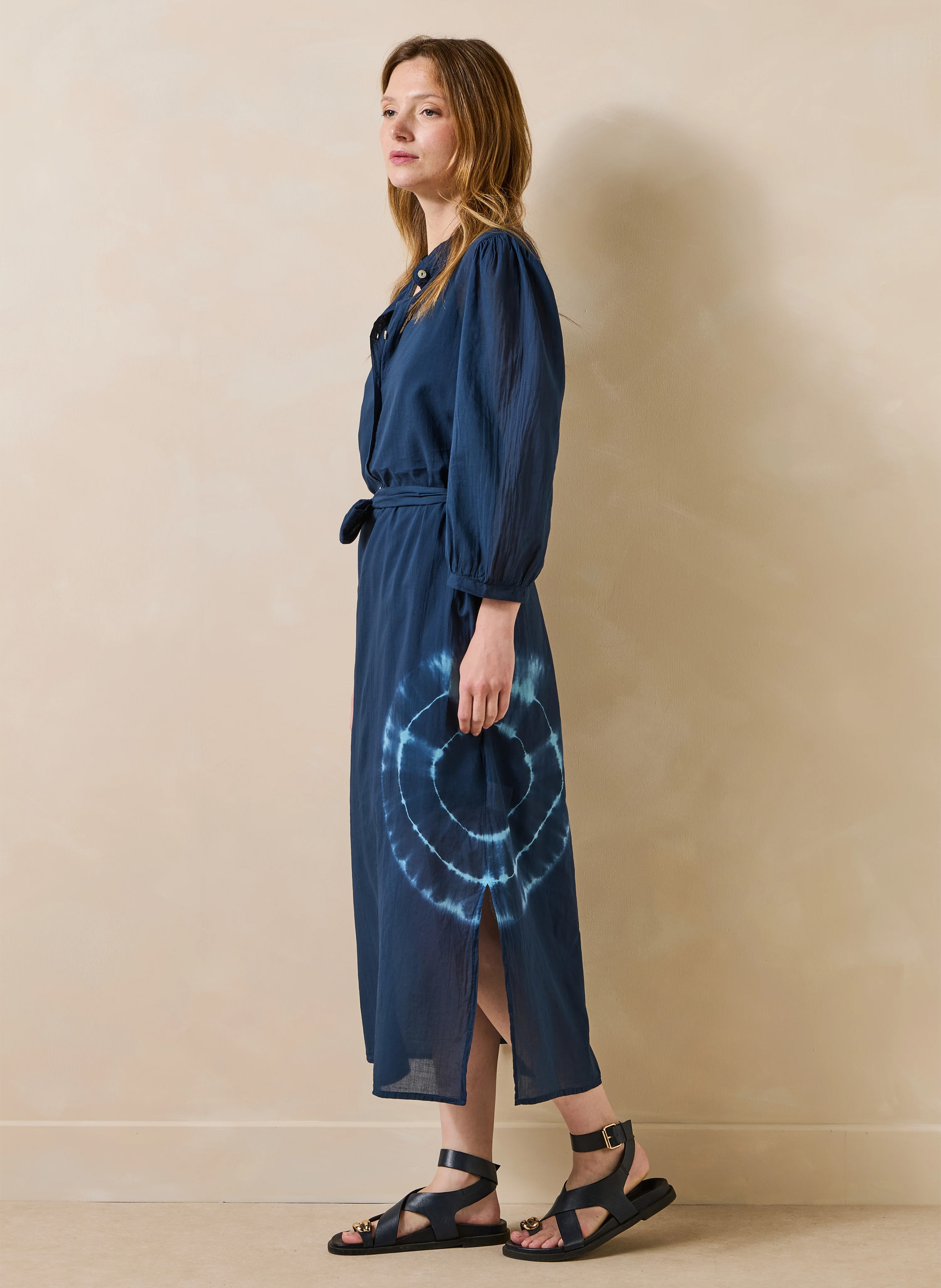 Robe midi tie and dye LA FEE MARABOUTEE Bleu