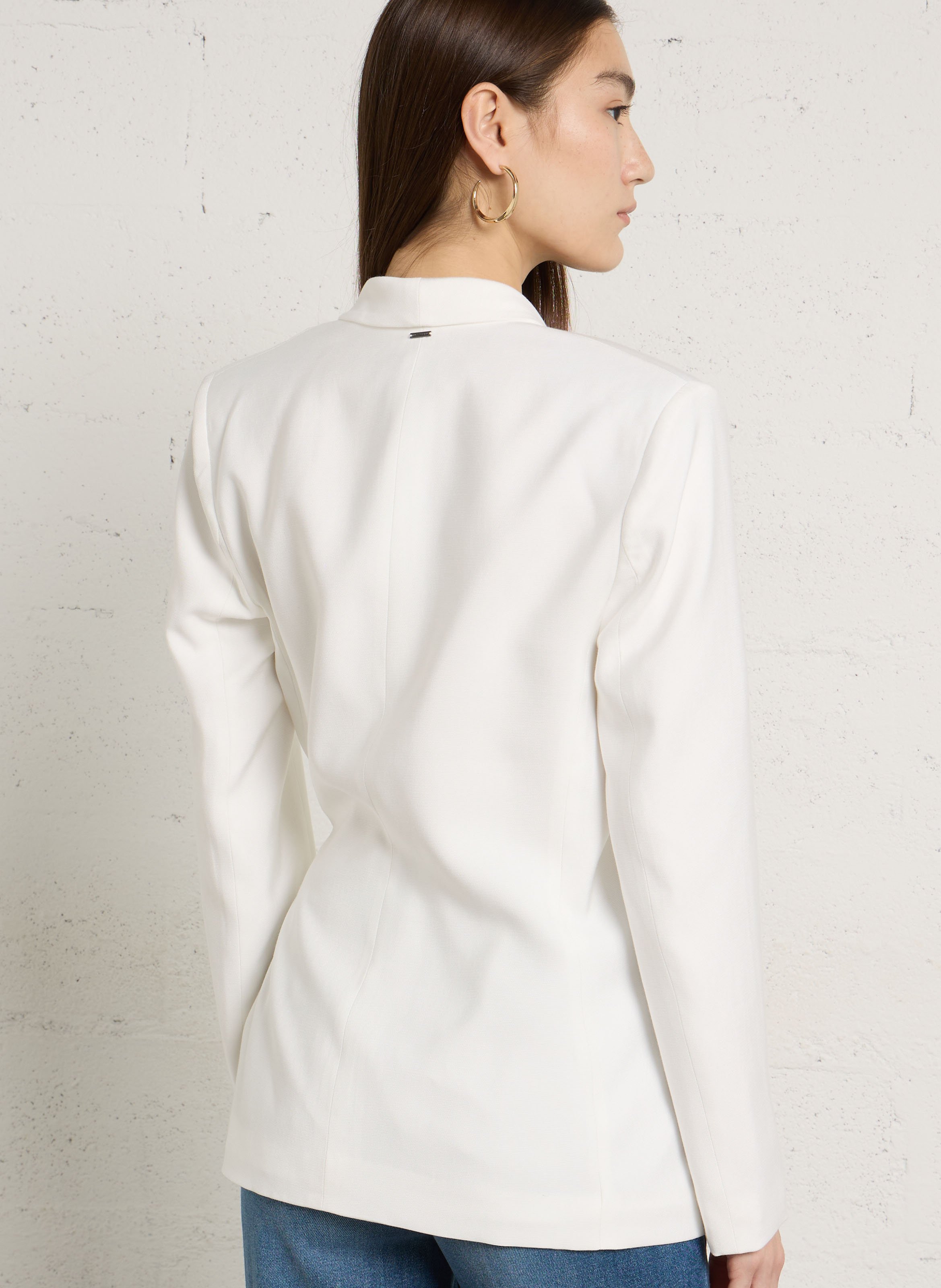 V-neck suit jacket IKKS White